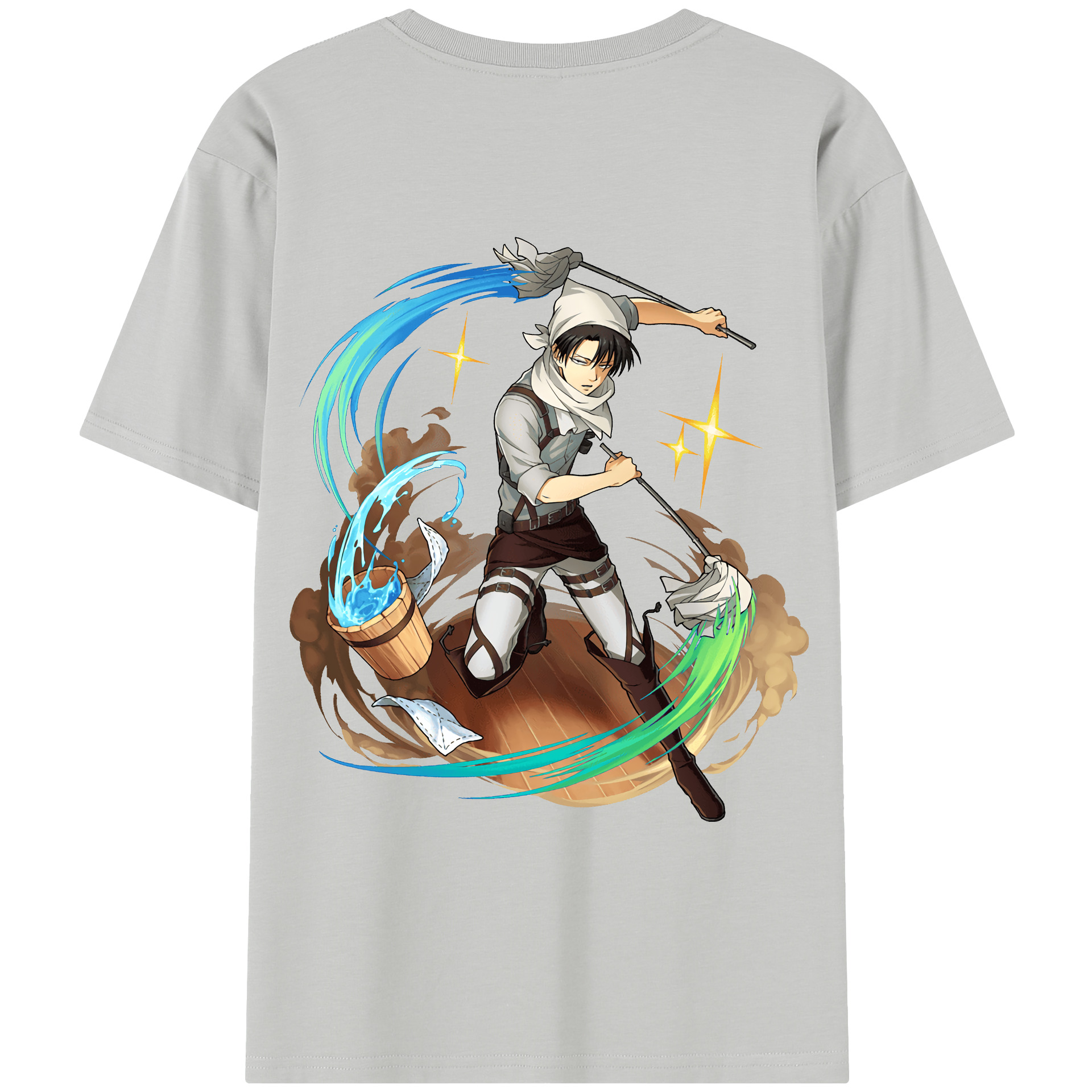 （画像用） 進撃の巨人 リヴァイ·アッカーマン Attack on Titan Levi Ackerman レディース半袖Tシャツ(バックプリント)