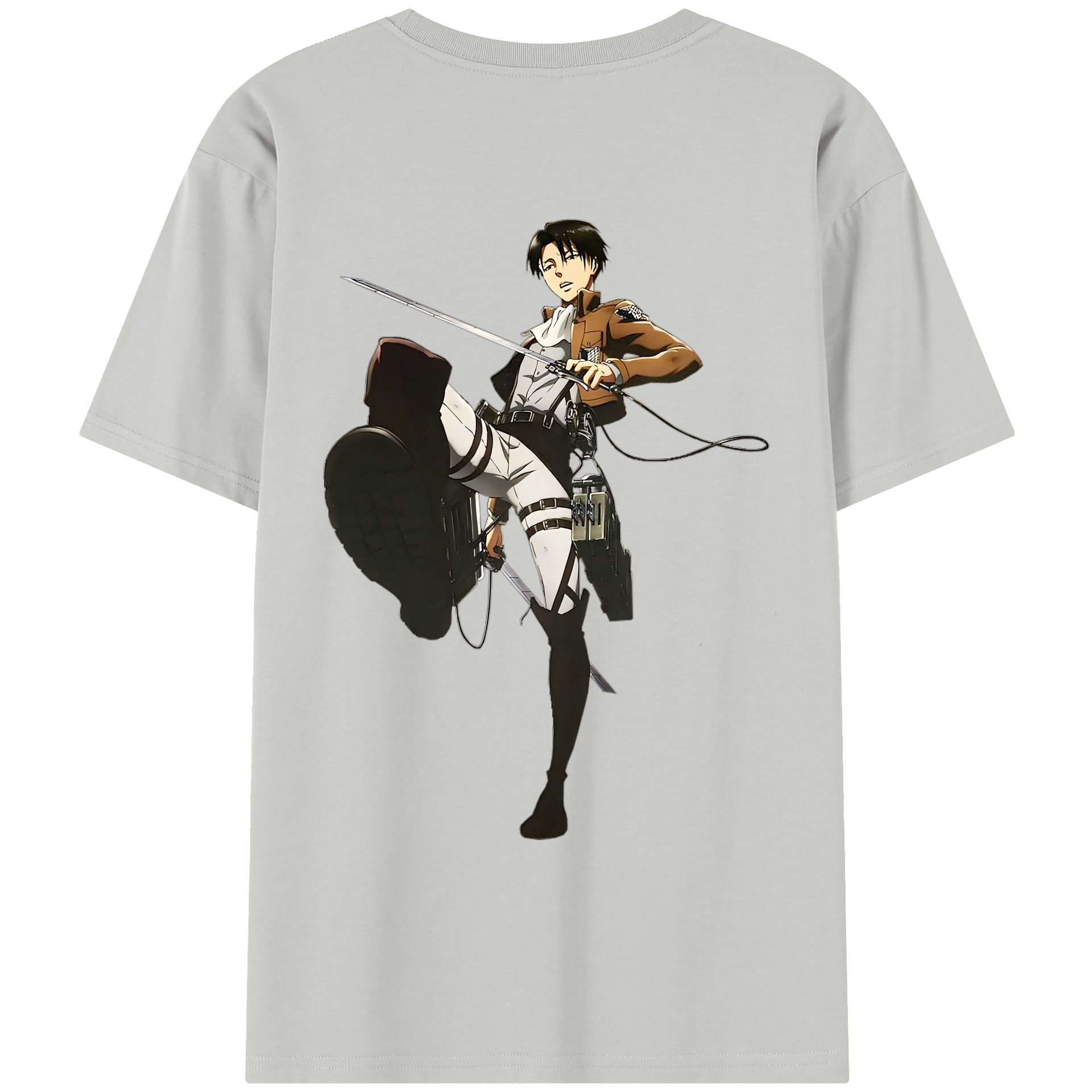 （画像用） 進撃の巨人 リヴァイ·アッカーマン Attack on Titan Levi Ackerman レディース半袖Tシャツ(バックプリント)
