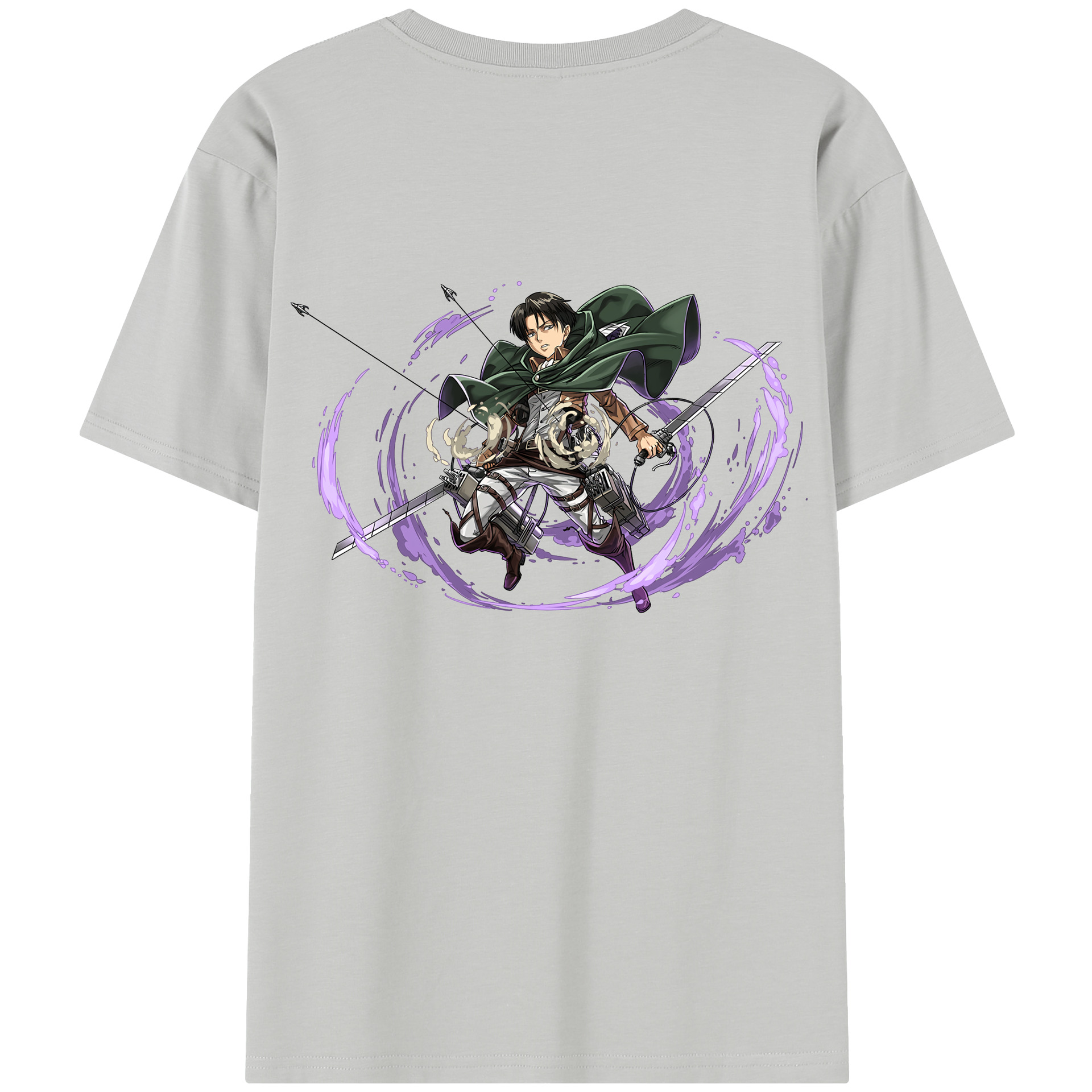 （画像用） 進撃の巨人 リヴァイ·アッカーマン Attack on Titan Levi Ackerman レディース半袖Tシャツ(バックプリント)