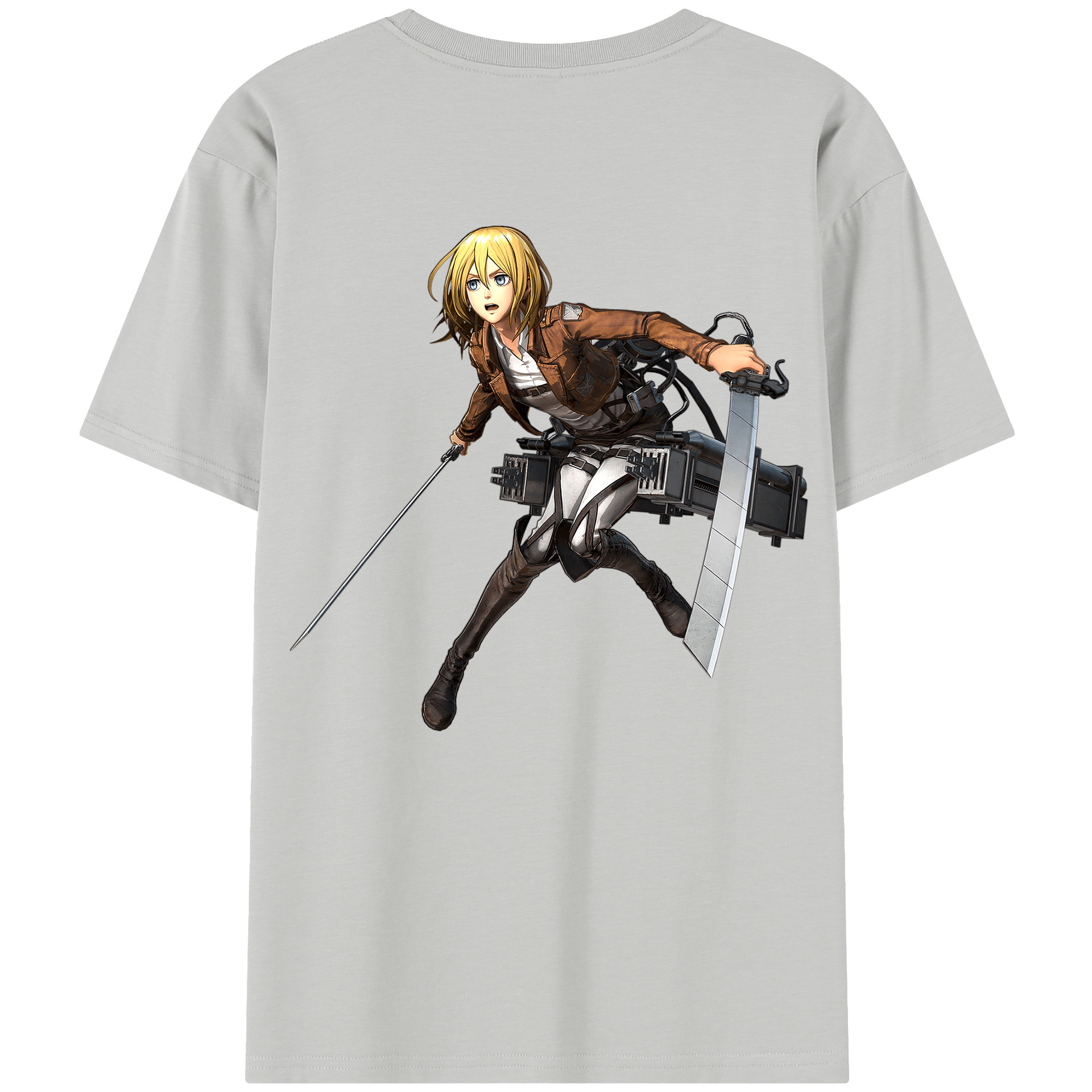 （画像用） 進撃の巨人 クリスタ·レンズ Attack on Titan Christa Lenz レディース半袖Tシャツ(バックプリント)