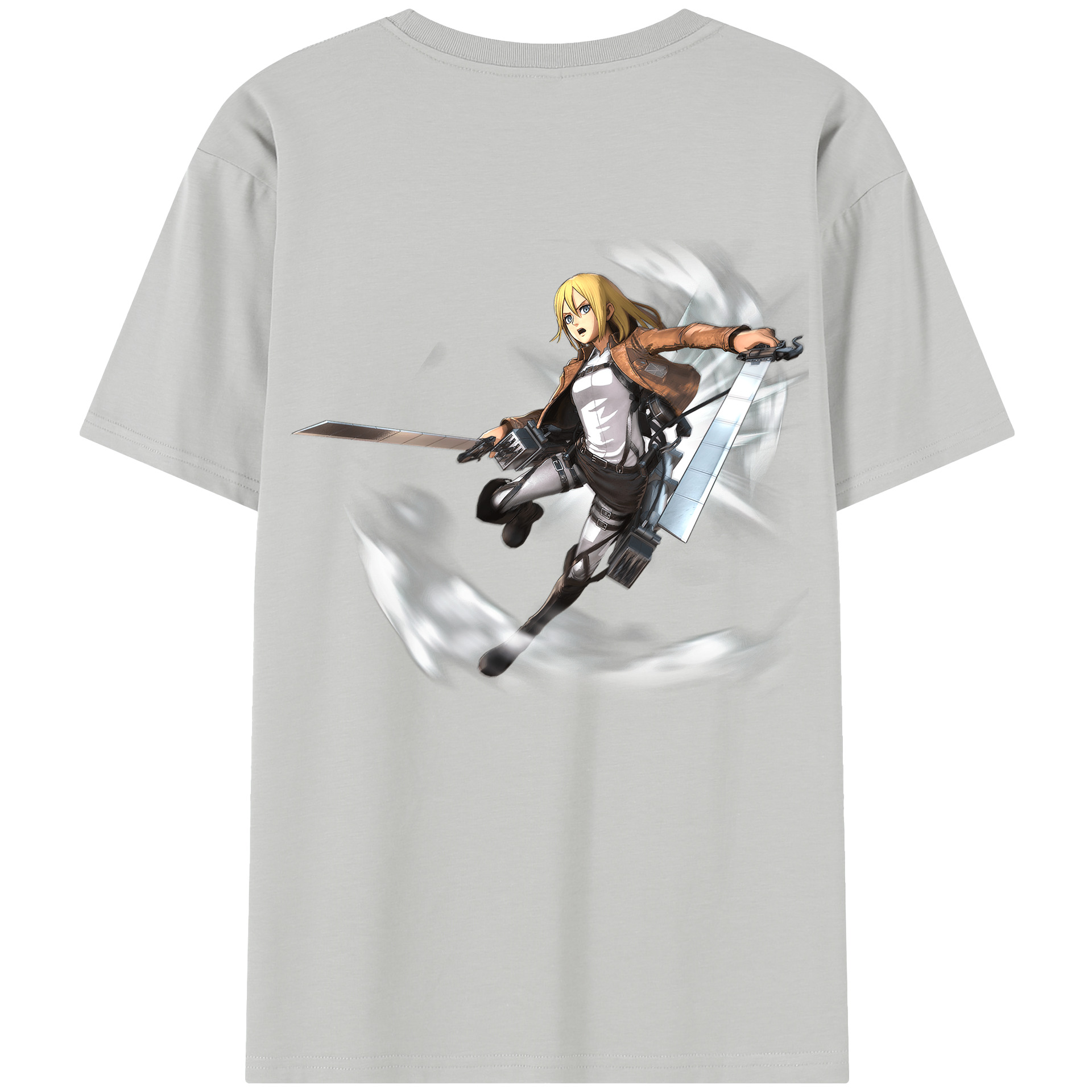 （画像用） 進撃の巨人 クリスタ·レンズ Attack on Titan Christa Lenz レディース半袖Tシャツ(バックプリント)