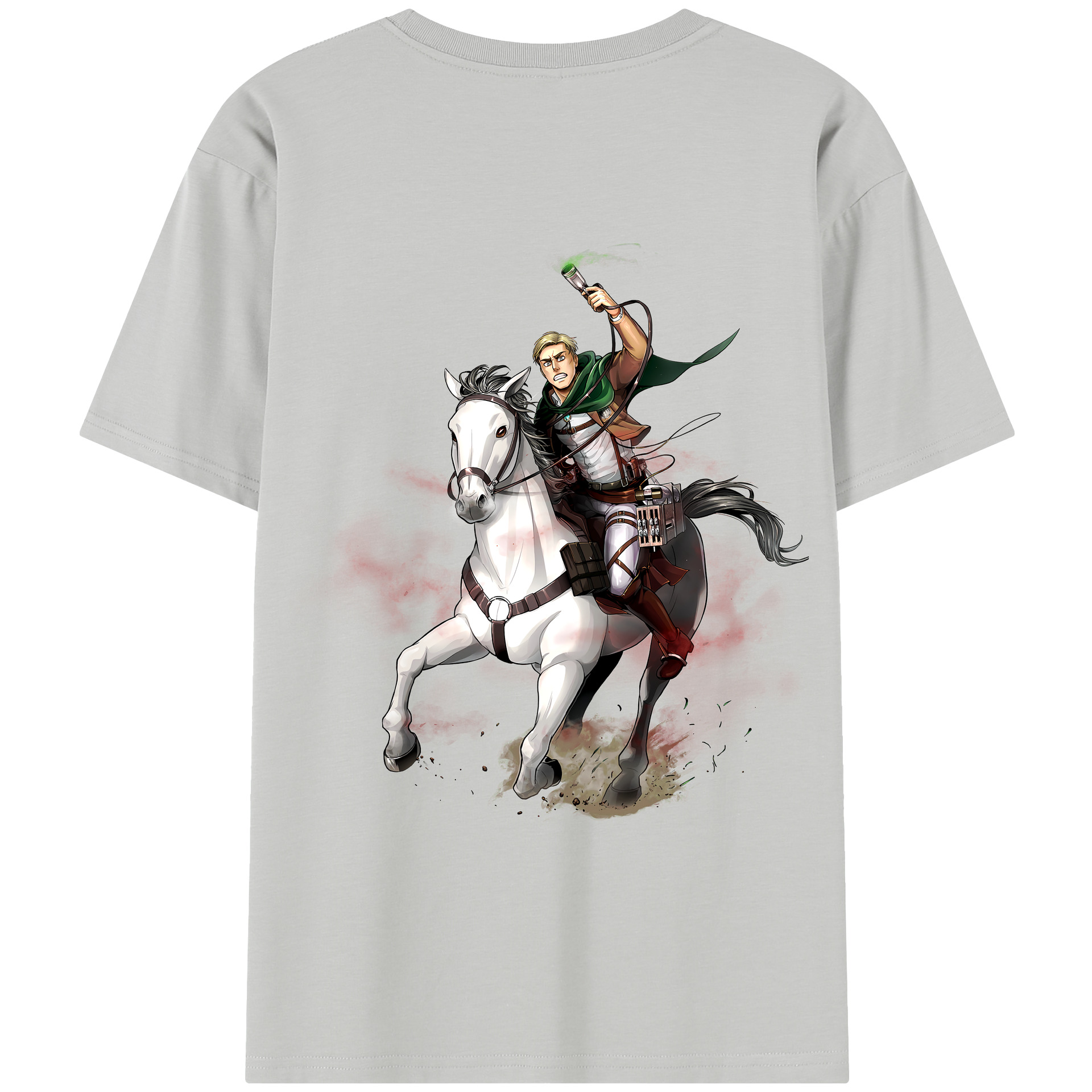 （画像用） 進撃の巨人 エルヴィン・スミス Attack on Titan Erwin Smith レディース半袖Tシャツ(バックプリント)