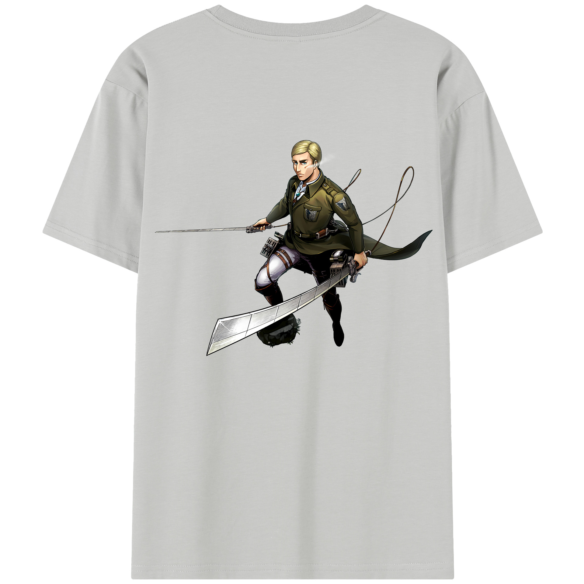 （画像用） 進撃の巨人 エルヴィン・スミス Attack on Titan Erwin Smith レディース半袖Tシャツ(バックプリント)
