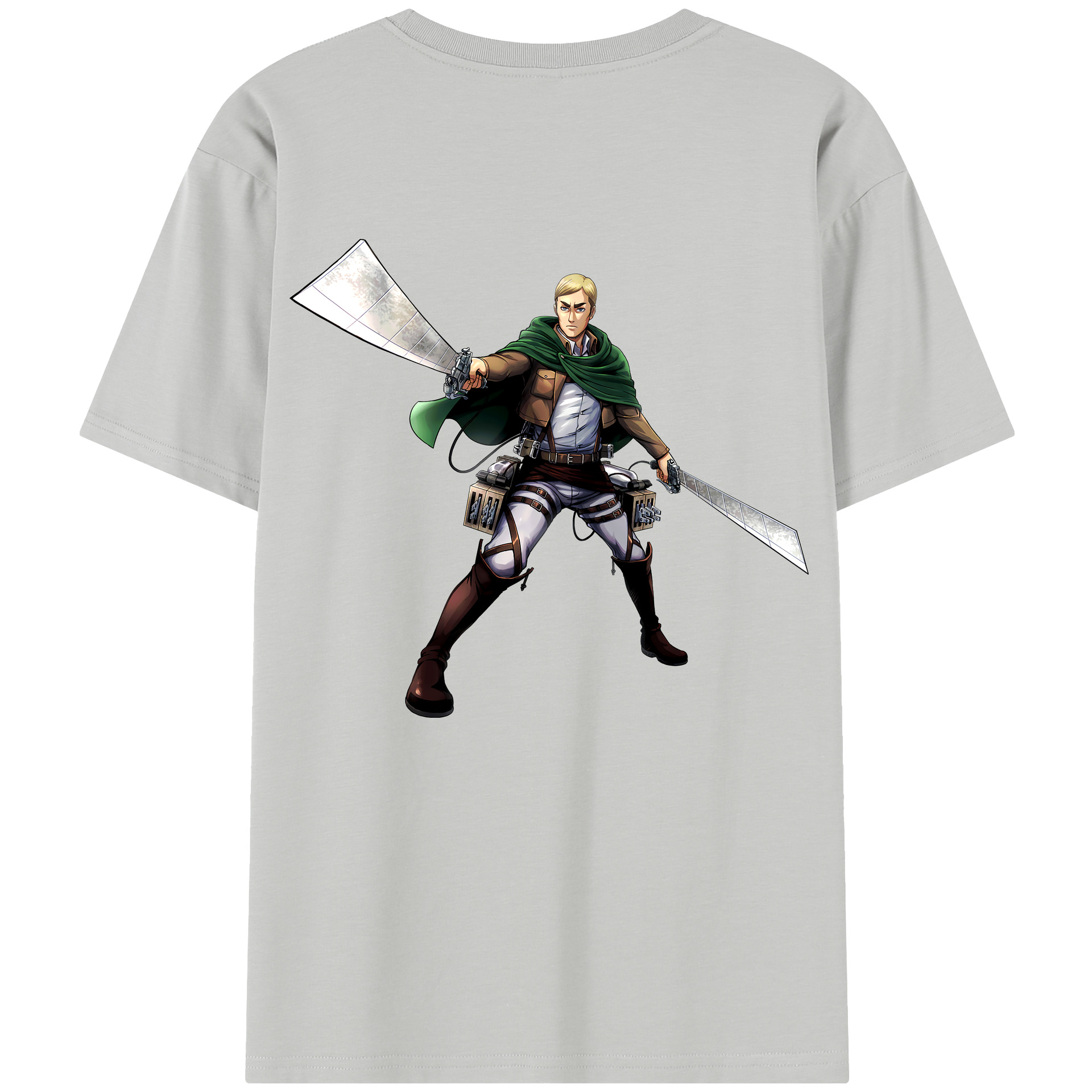 （画像用） 進撃の巨人 エルヴィン・スミス Attack on Titan Erwin Smith レディース半袖Tシャツ(バックプリント)