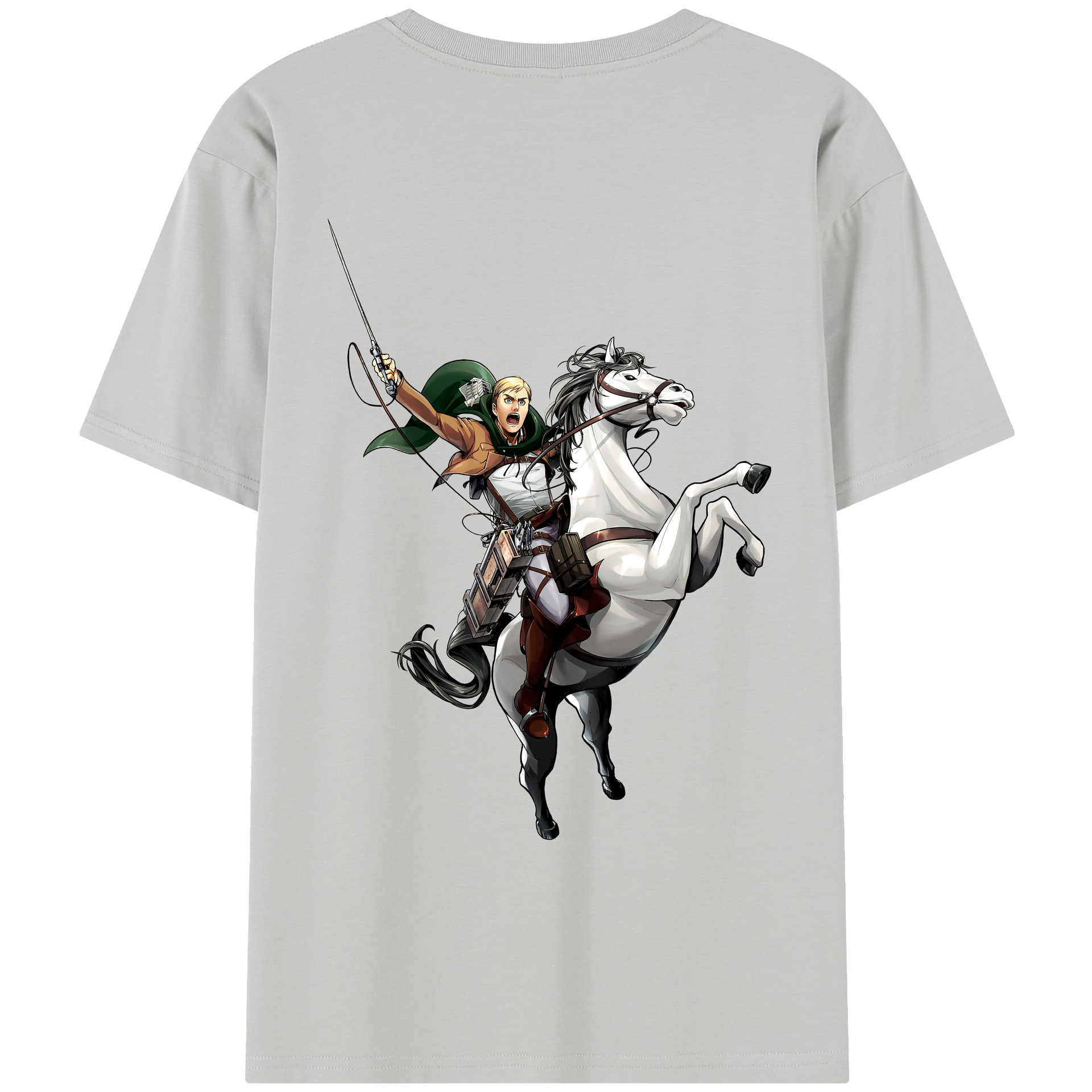 （画像用） 進撃の巨人 エルヴィン・スミス Attack on Titan Erwin Smith レディース半袖Tシャツ(バックプリント)