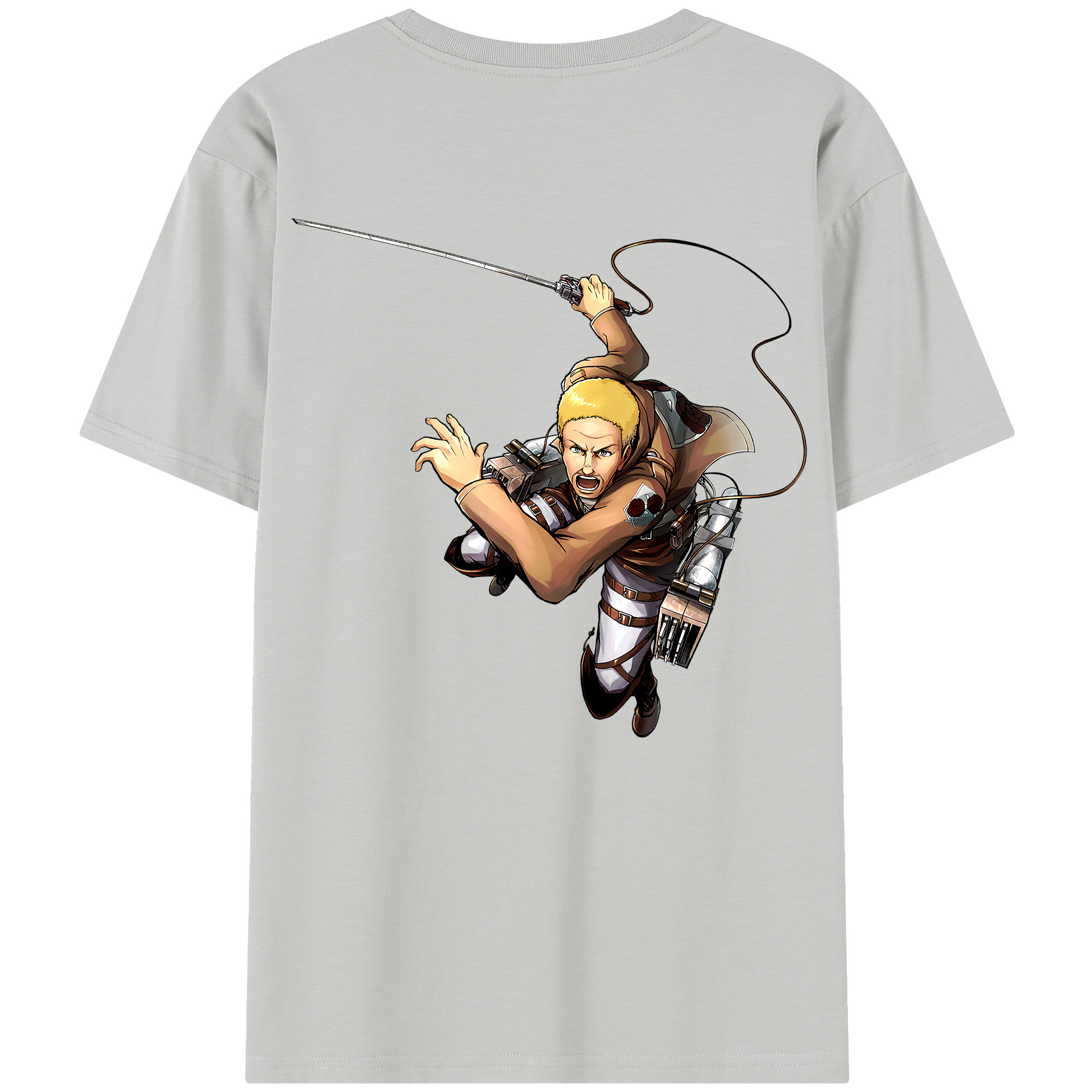 （画像用） 進撃の巨人 ハンネス Attack on Titan Hannes レディース半袖Tシャツ(バックプリント)