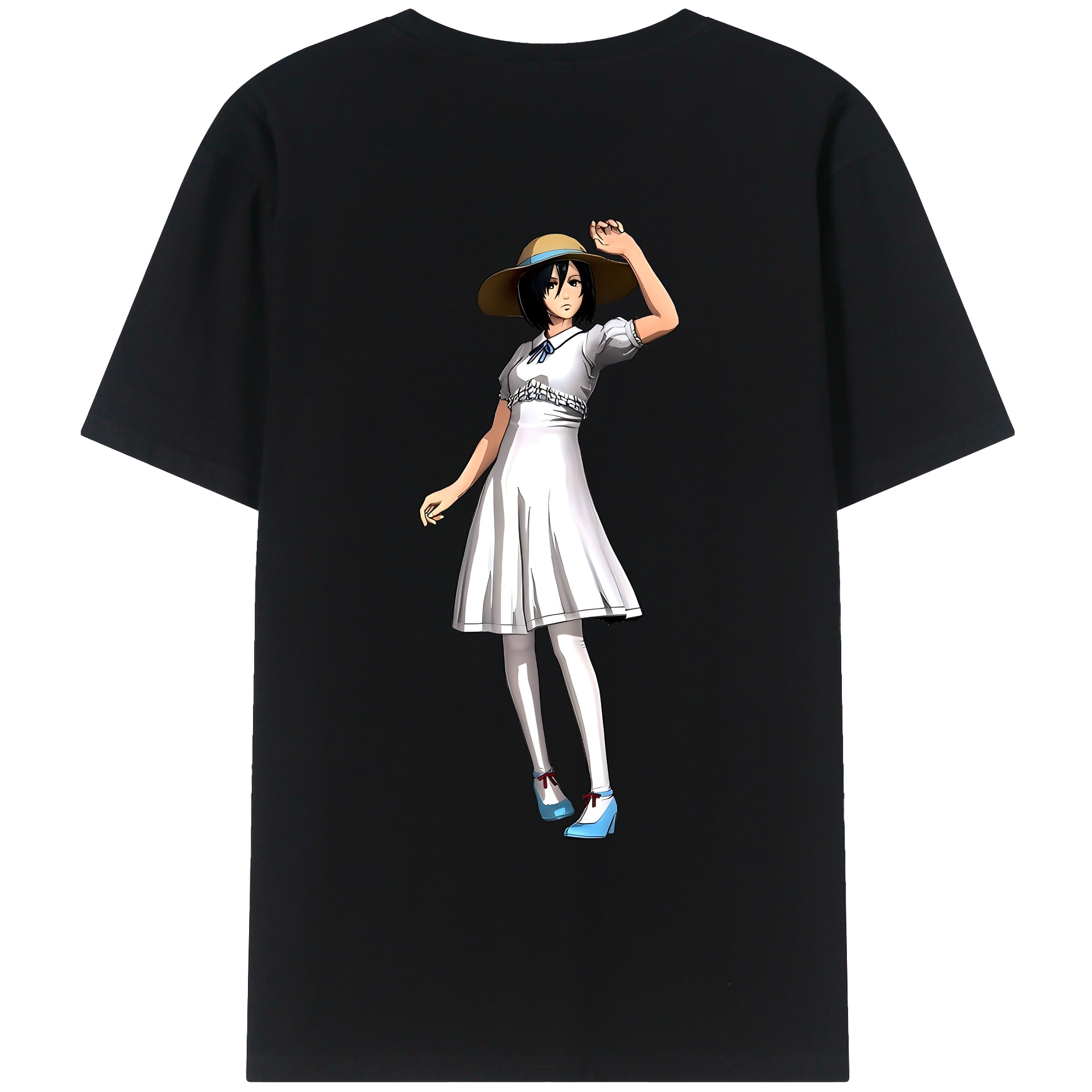 （画像用） 進撃の巨人 ミカサ·アッカーマン Attack on Titan Mikasa Ackerman レディース半袖Tシャツ(バックプリント)