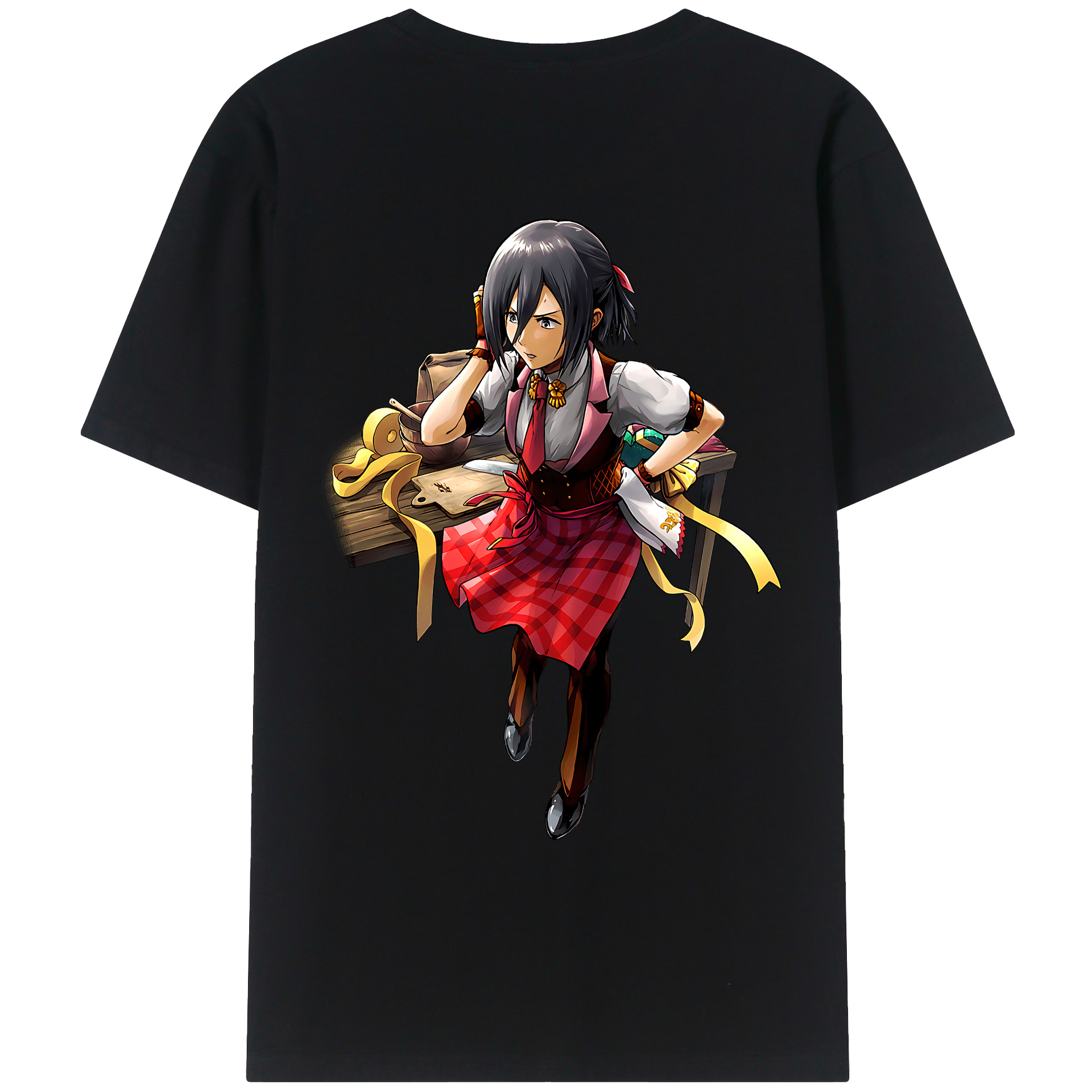 （画像用） 進撃の巨人 ミカサ·アッカーマン Attack on Titan Mikasa Ackerman レディース半袖Tシャツ(バックプリント)