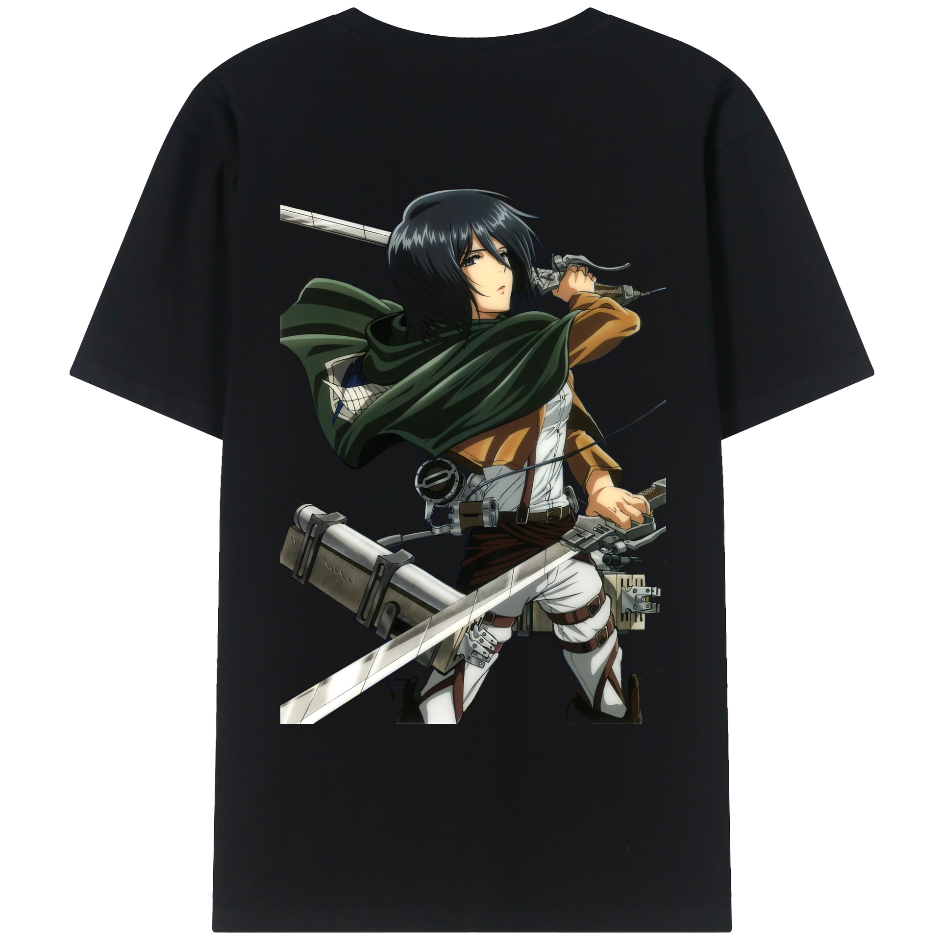 （画像用） 進撃の巨人 ミカサ·アッカーマン Attack on Titan Mikasa Ackerman レディース半袖Tシャツ(バックプリント)