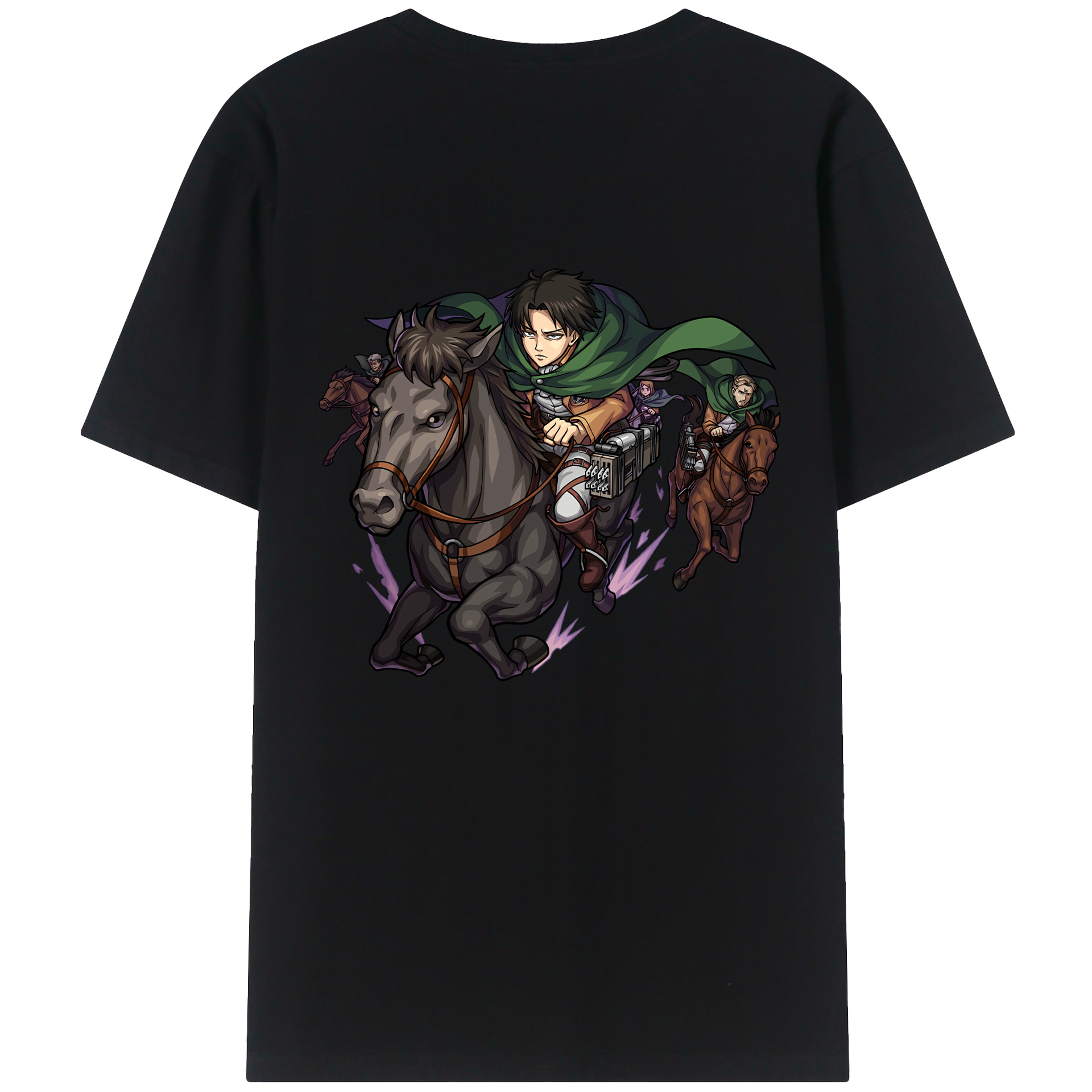 （画像用） 進撃の巨人 リヴァイ·アッカーマン Attack on Titan Levi Ackerman レディース半袖Tシャツ(バックプリント)