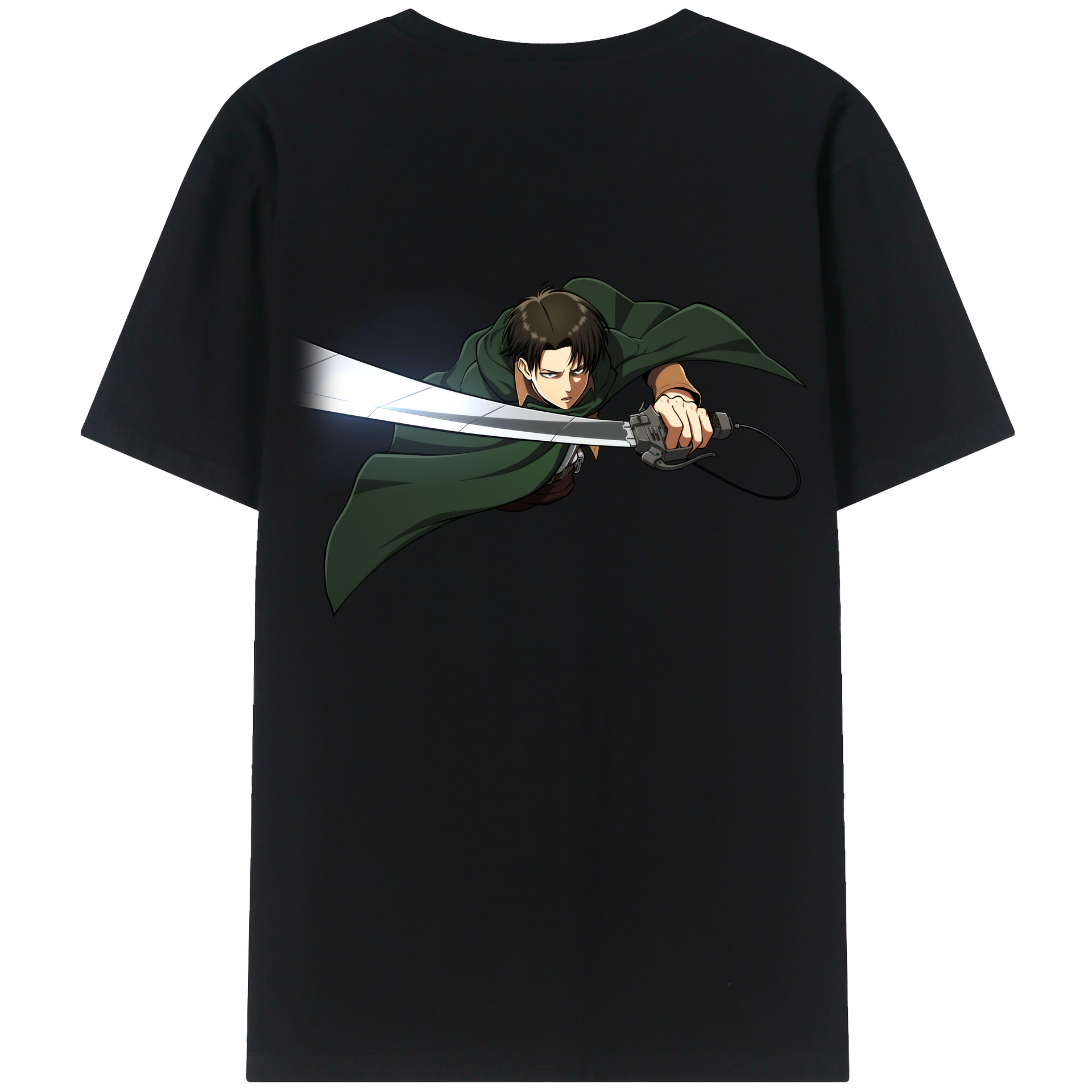 （画像用） 進撃の巨人 リヴァイ·アッカーマン Attack on Titan Levi Ackerman レディース半袖Tシャツ(バックプリント)