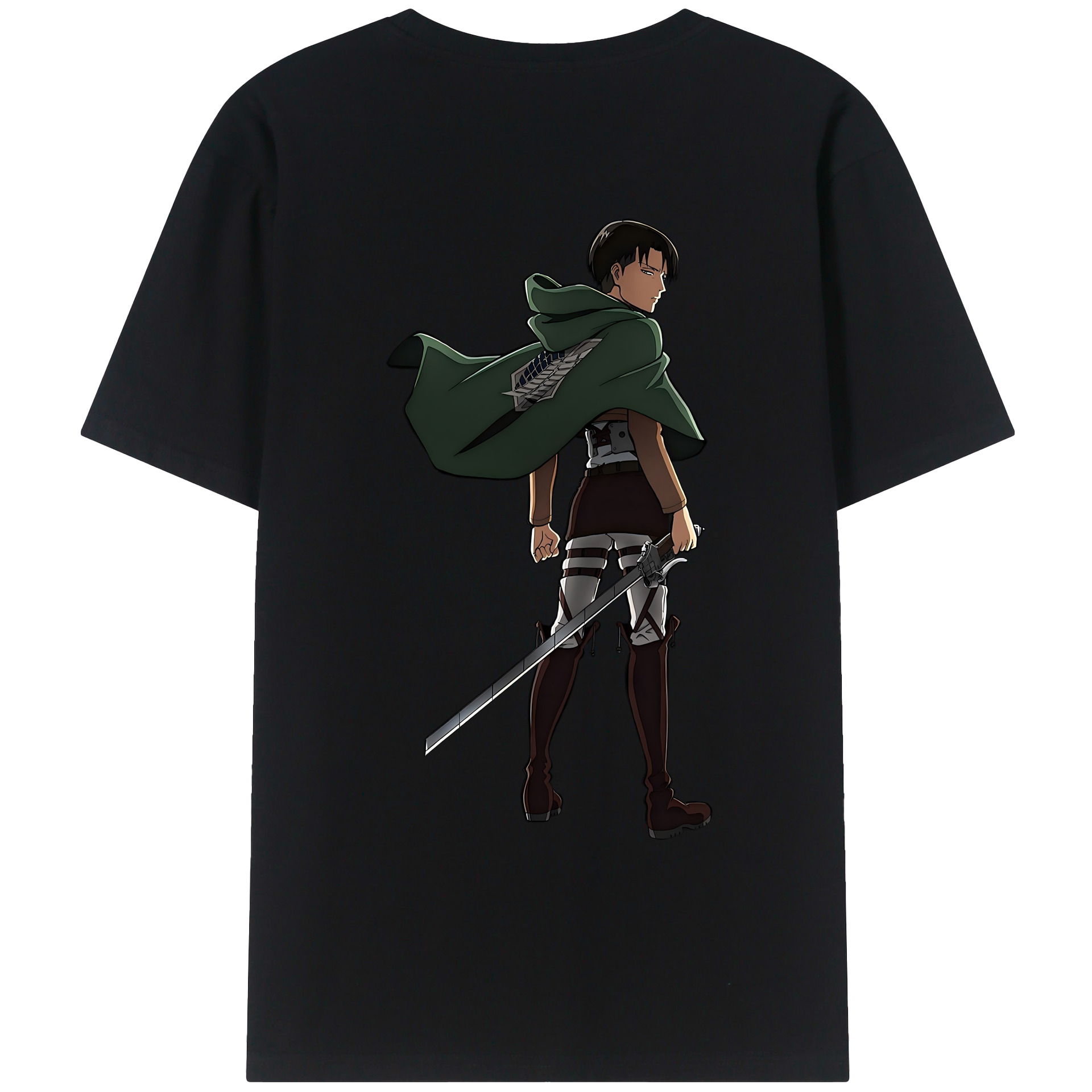 （画像用） 進撃の巨人 リヴァイ·アッカーマン Attack on Titan Levi Ackerman レディース半袖Tシャツ(バックプリント)