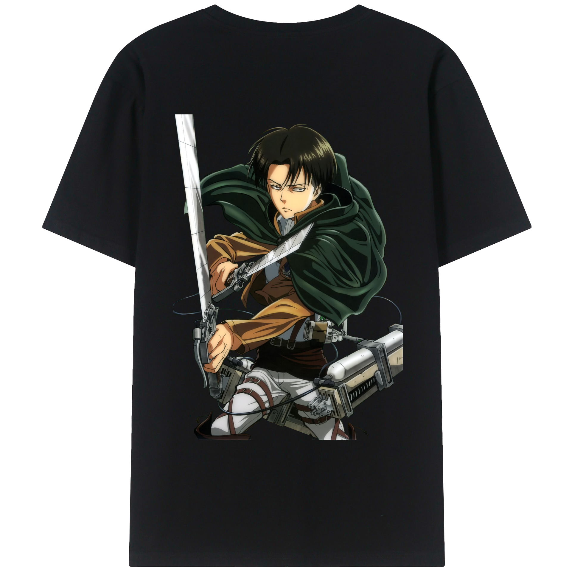 （画像用） 進撃の巨人 リヴァイ·アッカーマン Attack on Titan Levi Ackerman レディース半袖Tシャツ(バックプリント)