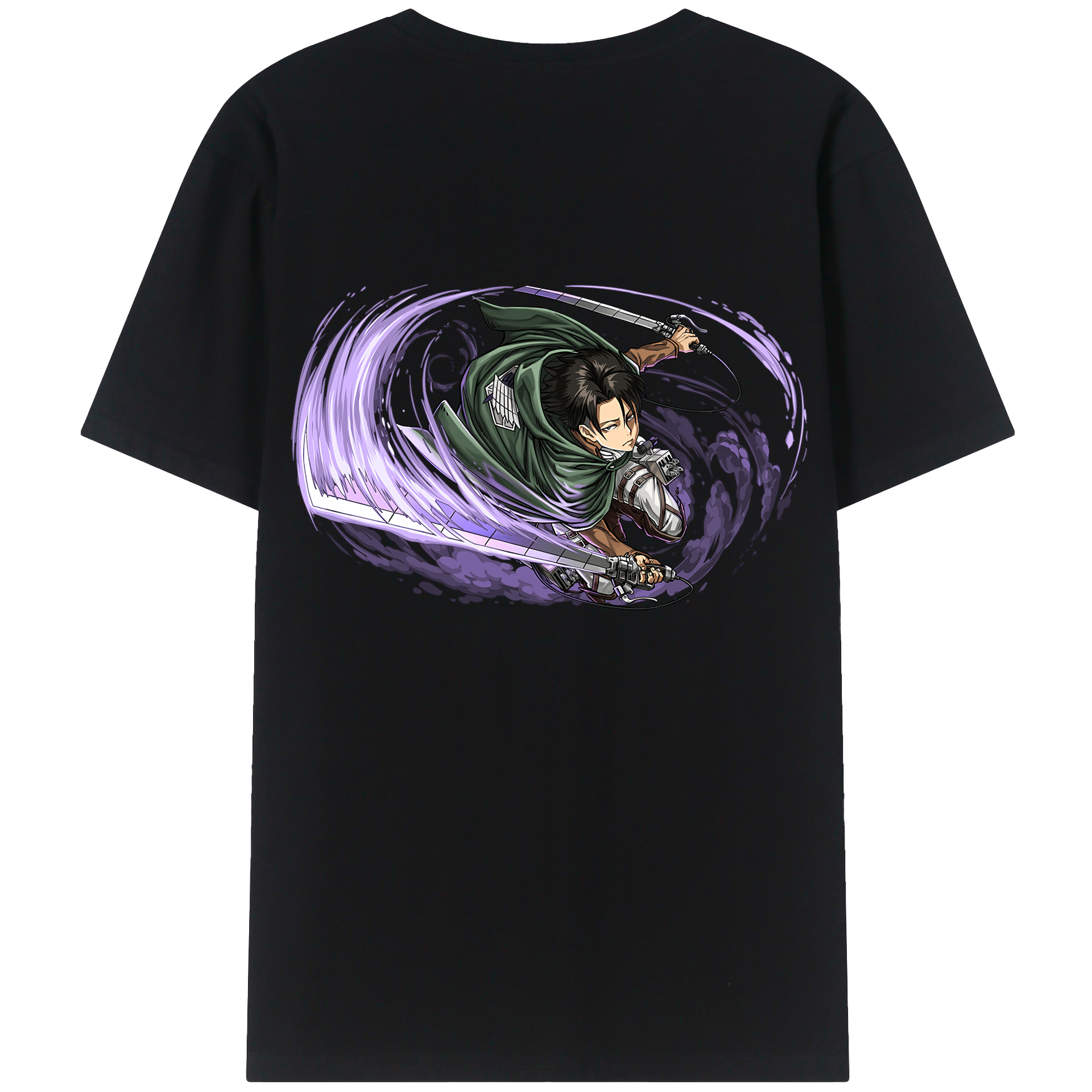 （画像用） 進撃の巨人 リヴァイ·アッカーマン Attack on Titan Levi Ackerman レディース半袖Tシャツ(バックプリント)