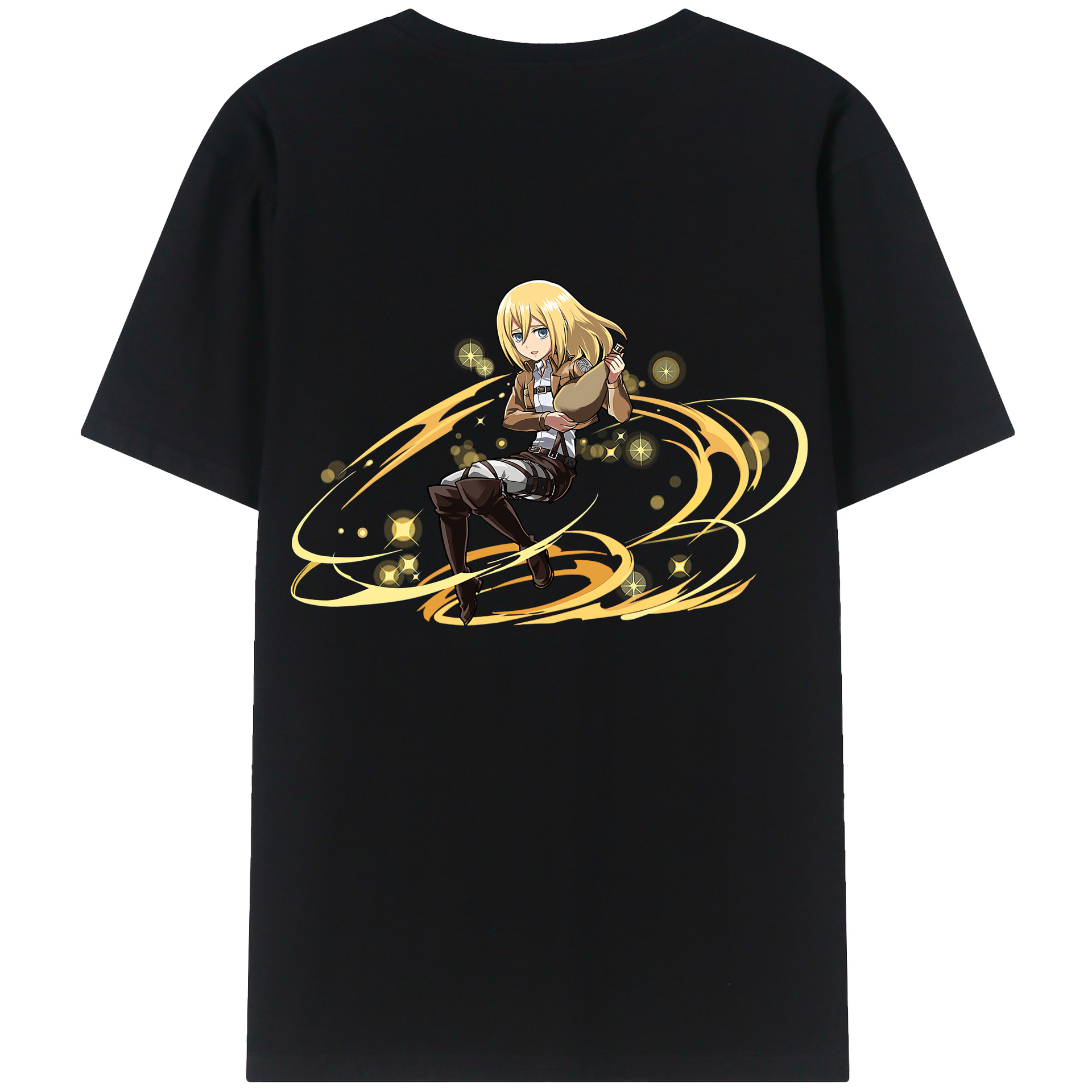 （画像用） 進撃の巨人 クリスタ·レンズ Attack on Titan Christa Lenz レディース半袖Tシャツ(バックプリント)