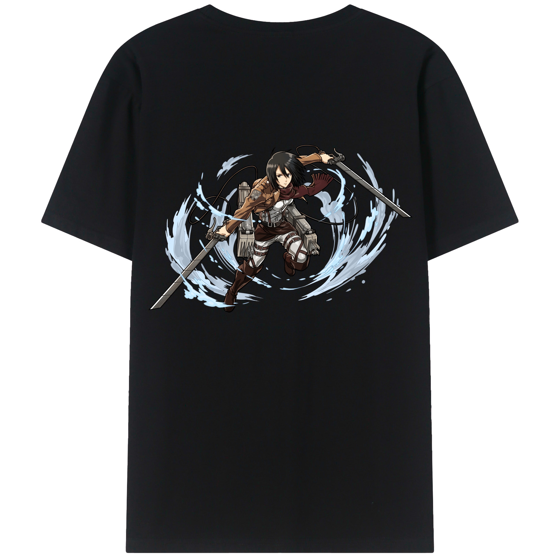 （画像用） 進撃の巨人 ミカサ·アッカーマン Attack on Titan Mikasa Ackerman レディース半袖Tシャツ(バックプリント)
