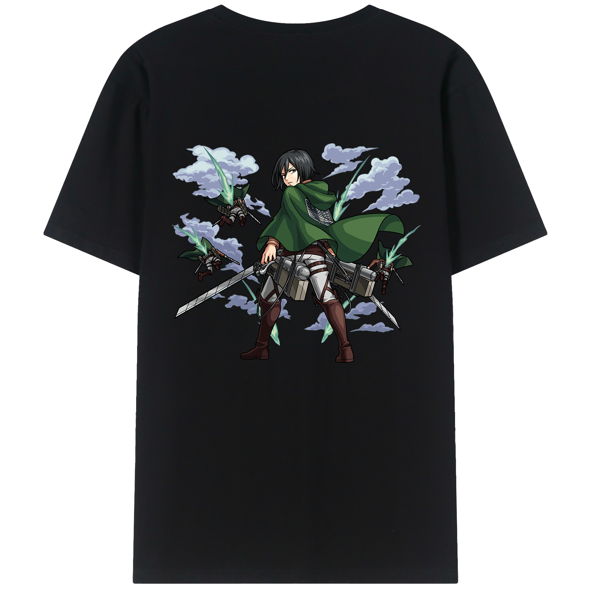 （画像用） 進撃の巨人 ミカサ·アッカーマン Attack on Titan Mikasa Ackerman レディース半袖Tシャツ(バックプリント)