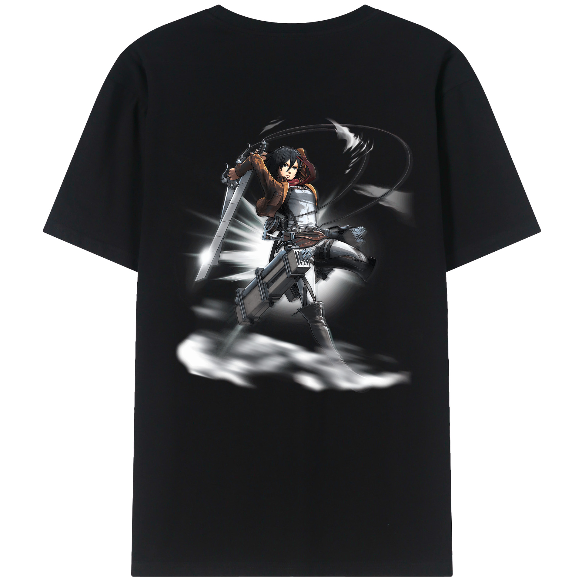 （画像用） 進撃の巨人 ミカサ·アッカーマン Attack on Titan Mikasa Ackerman レディース半袖Tシャツ(バックプリント)