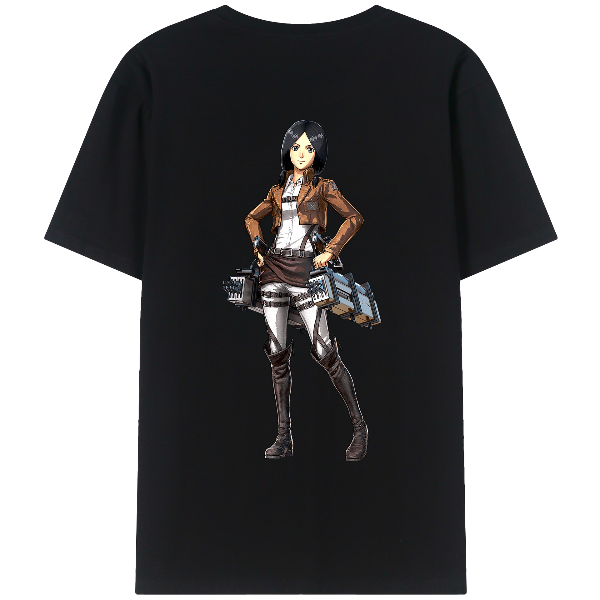 （画像用） 進撃の巨人 ミカサ·アッカーマン Attack on Titan Mikasa Ackerman レディース半袖Tシャツ(バックプリント)