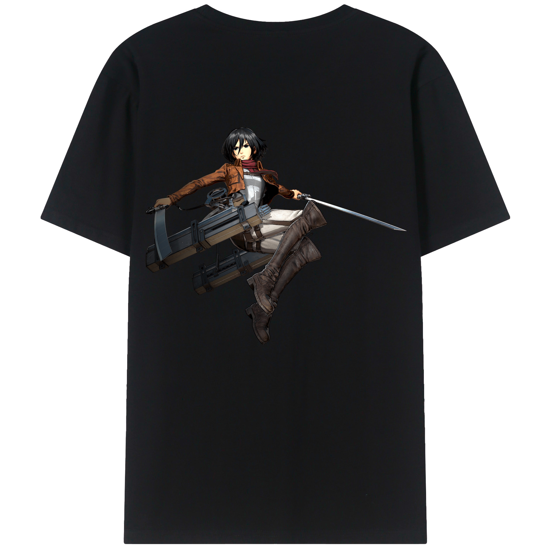（画像用） 進撃の巨人 ミカサ·アッカーマン Attack on Titan Mikasa Ackerman レディース半袖Tシャツ(バックプリント)