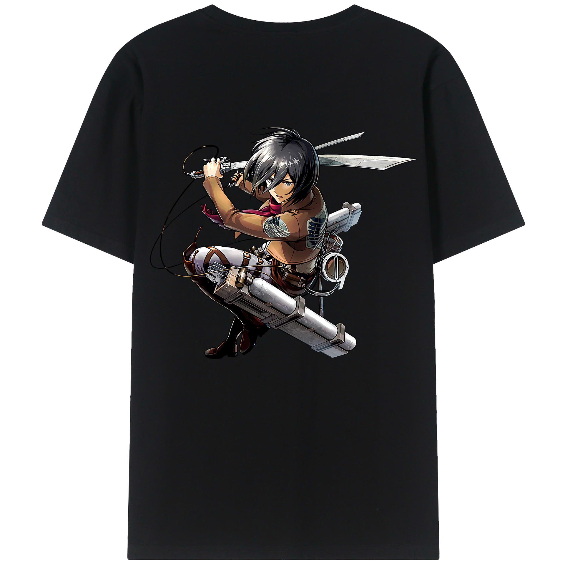 （画像用） 進撃の巨人 ミカサ·アッカーマン Attack on Titan Mikasa Ackerman レディース半袖Tシャツ(バックプリント)