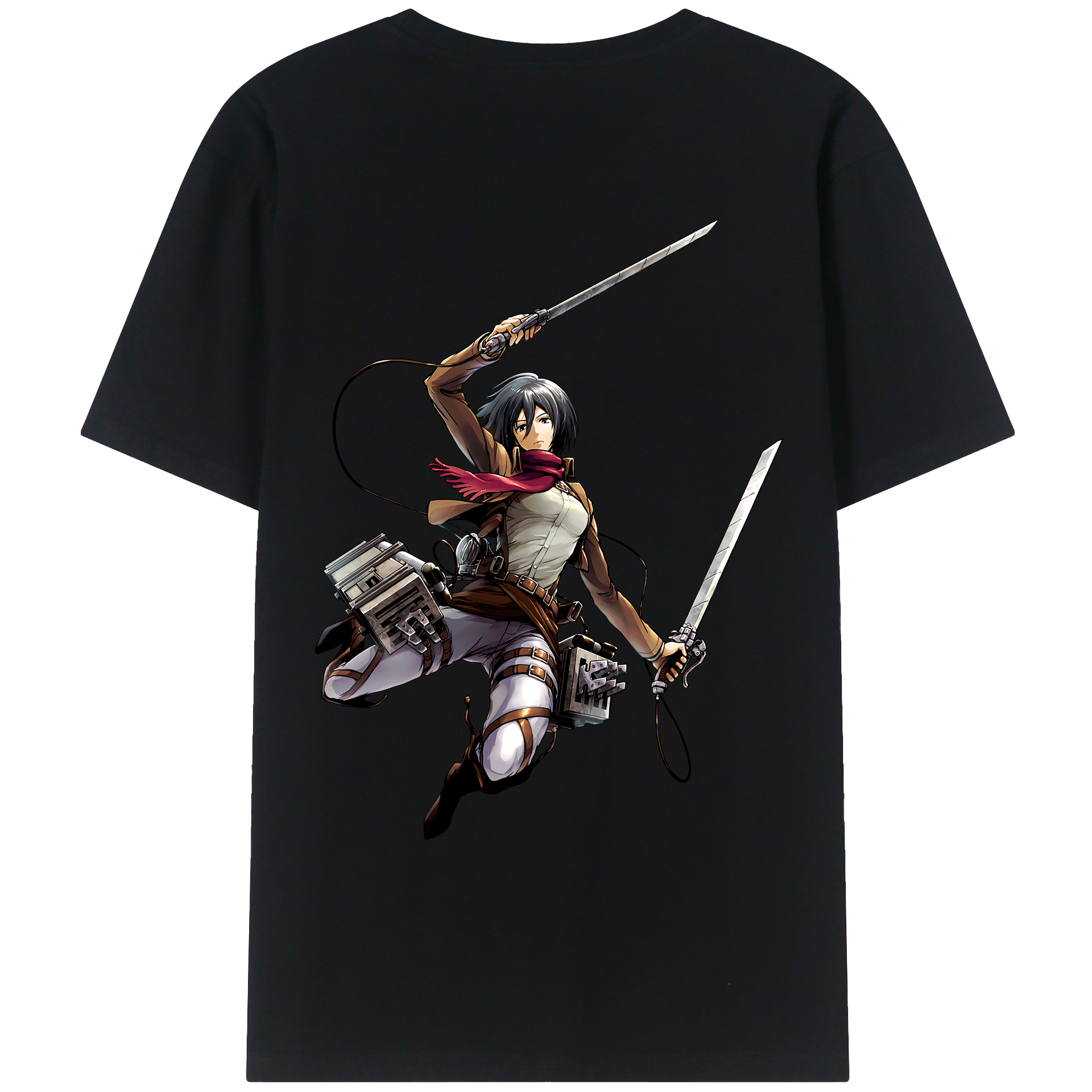 （画像用） 進撃の巨人 ミカサ·アッカーマン Attack on Titan Mikasa Ackerman レディース半袖Tシャツ(バックプリント)