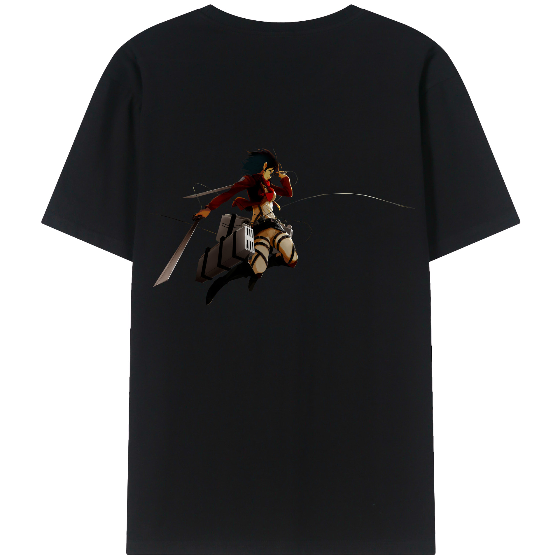 （画像用） 進撃の巨人 ミカサ·アッカーマン Attack on Titan Mikasa Ackerman レディース半袖Tシャツ(バックプリント)