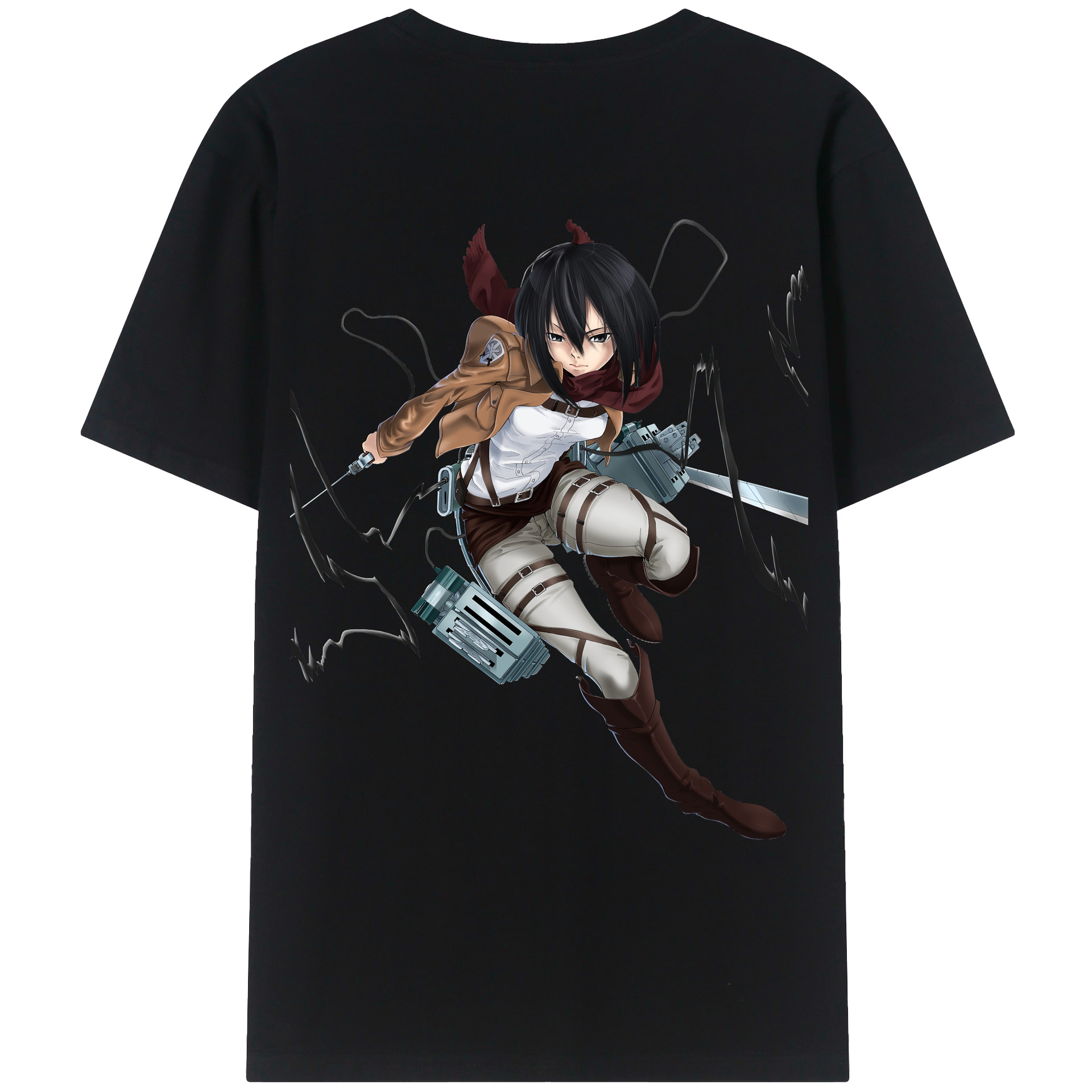 （画像用） 進撃の巨人 ミカサ·アッカーマン Attack on Titan Mikasa Ackerman レディース半袖Tシャツ(バックプリント)