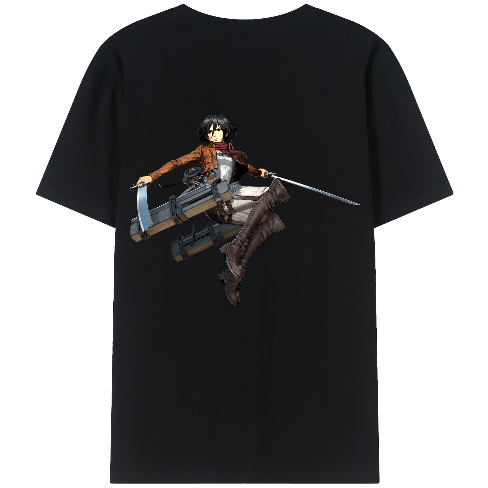 （画像用） 進撃の巨人 ミカサ·アッカーマン Attack on Titan Mikasa Ackerman レディース半袖Tシャツ(バックプリント)