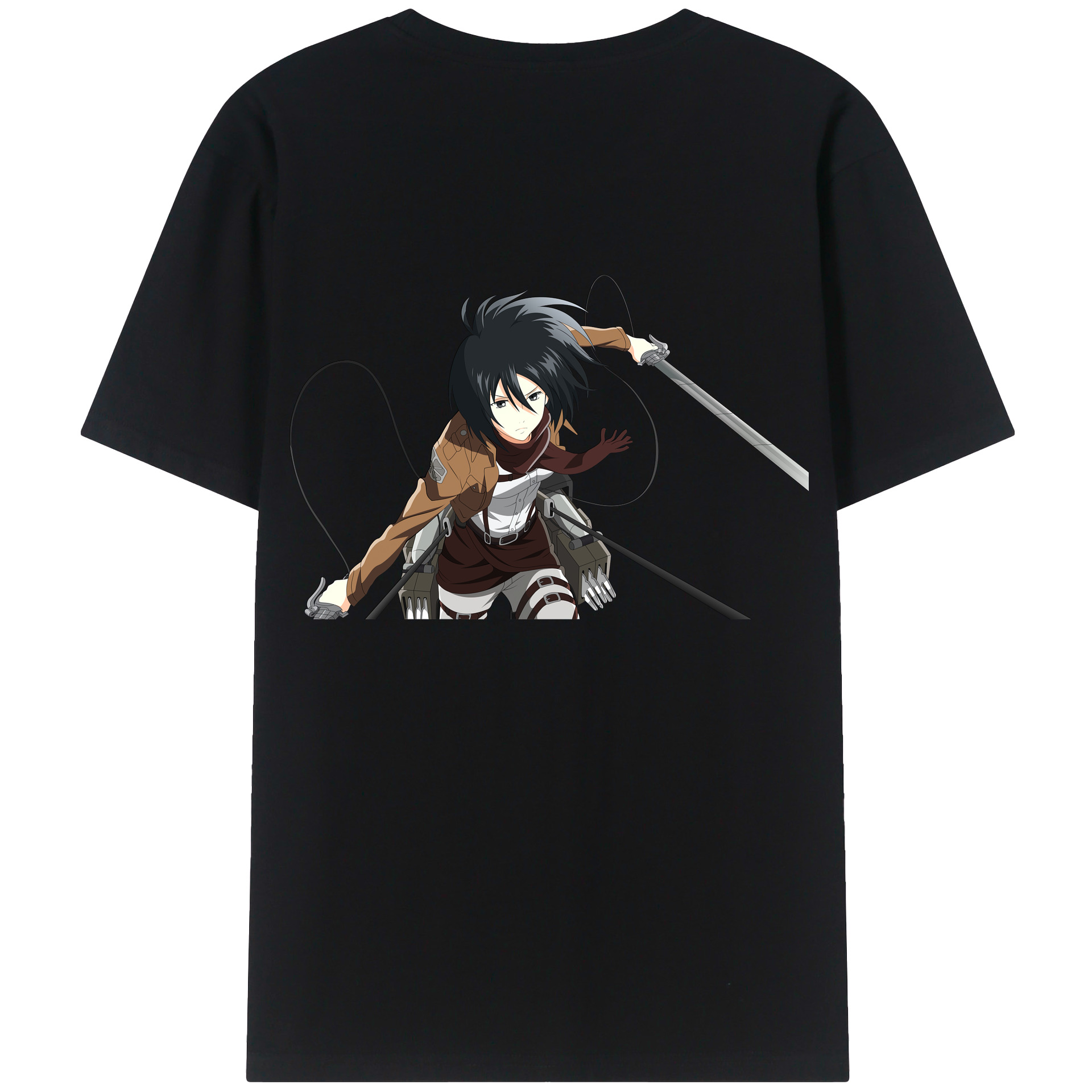 （画像用） 進撃の巨人 ミカサ·アッカーマン Attack on Titan Mikasa Ackerman レディース半袖Tシャツ(バックプリント)