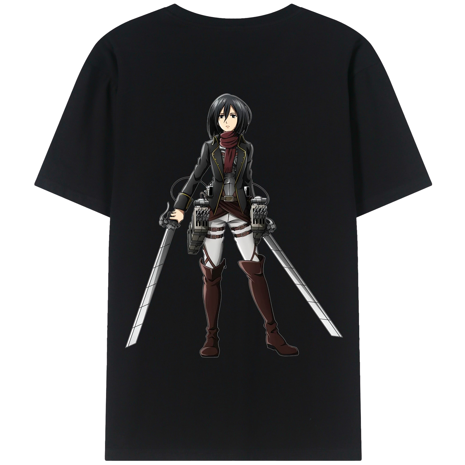 （画像用） 進撃の巨人 ミカサ·アッカーマン Attack on Titan Mikasa Ackerman レディース半袖Tシャツ(バックプリント)