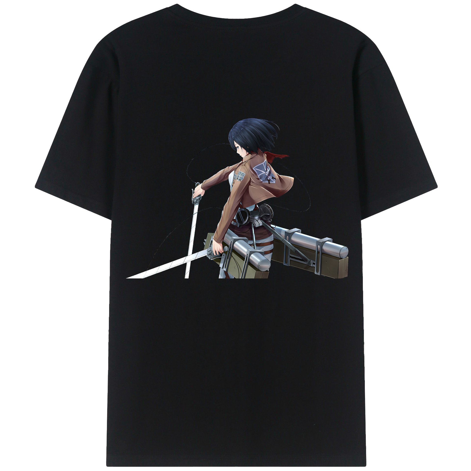 （画像用） 進撃の巨人 ミカサ·アッカーマン Attack on Titan Mikasa Ackerman レディース半袖Tシャツ(バックプリント)