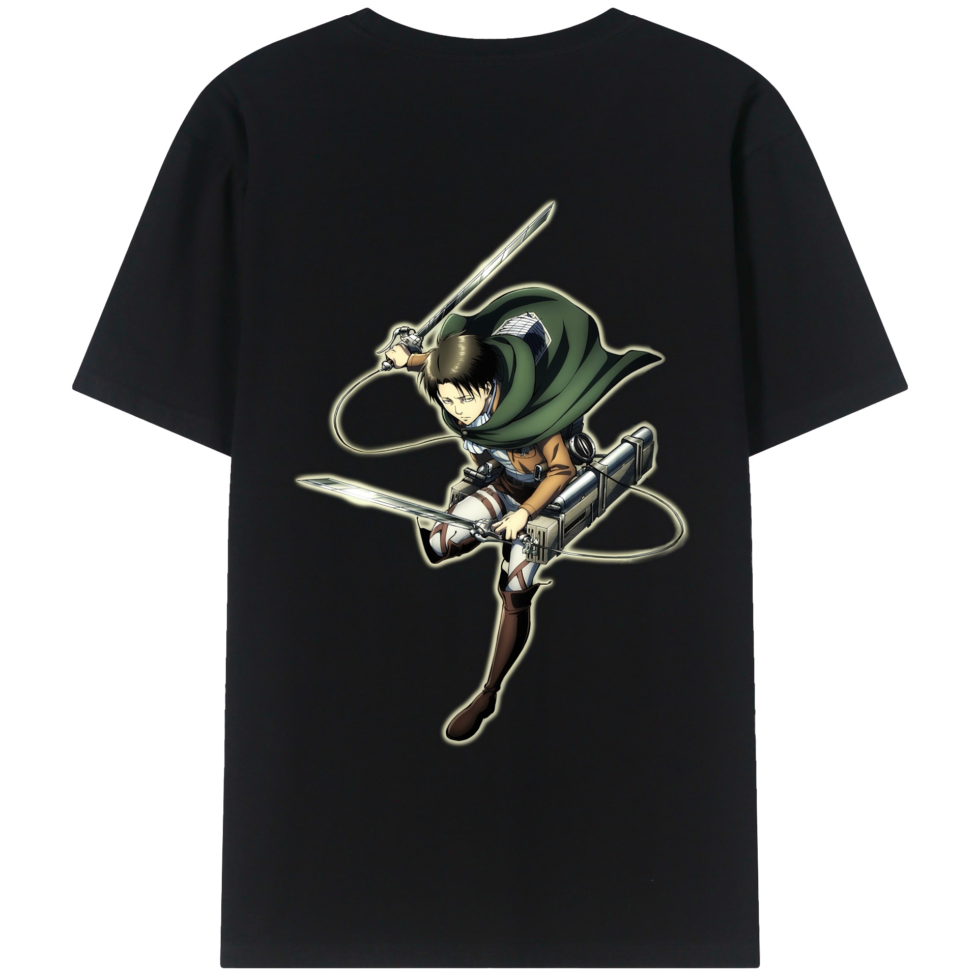 （画像用） 進撃の巨人 リヴァイ·アッカーマン Attack on Titan Levi Ackerman レディース半袖Tシャツ(バックプリント)
