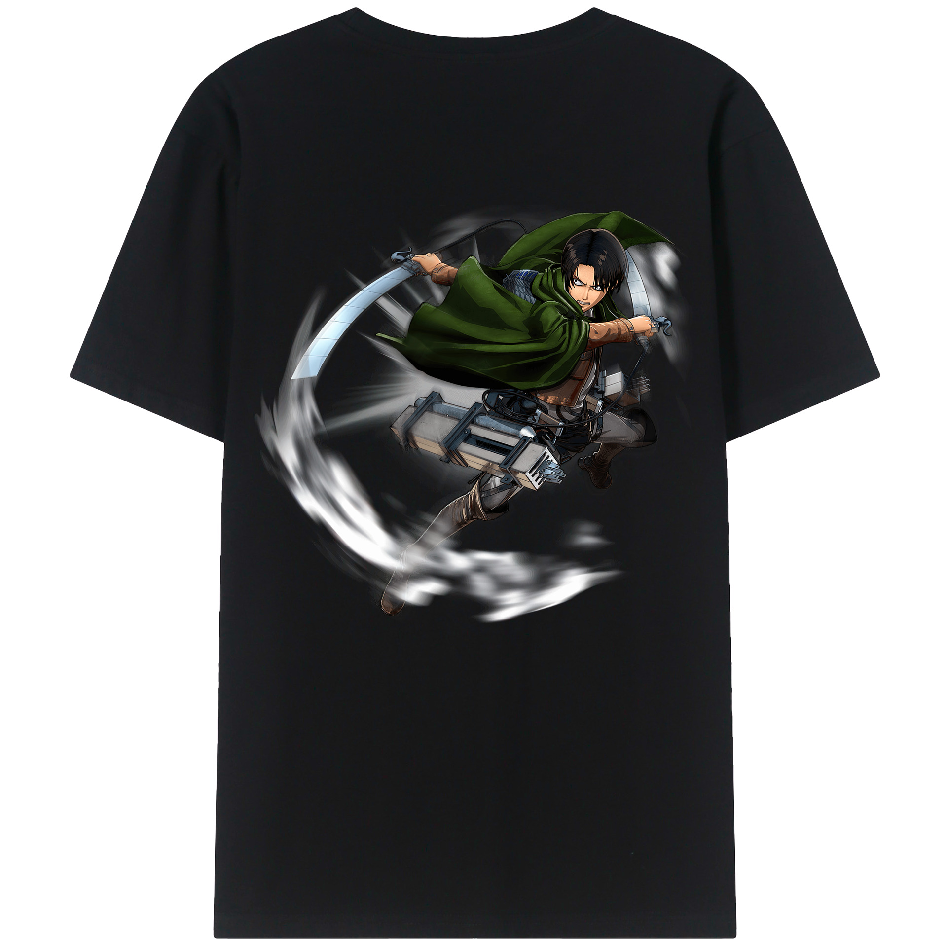 （画像用） 進撃の巨人 リヴァイ·アッカーマン Attack on Titan Levi Ackerman レディース半袖Tシャツ(バックプリント)
