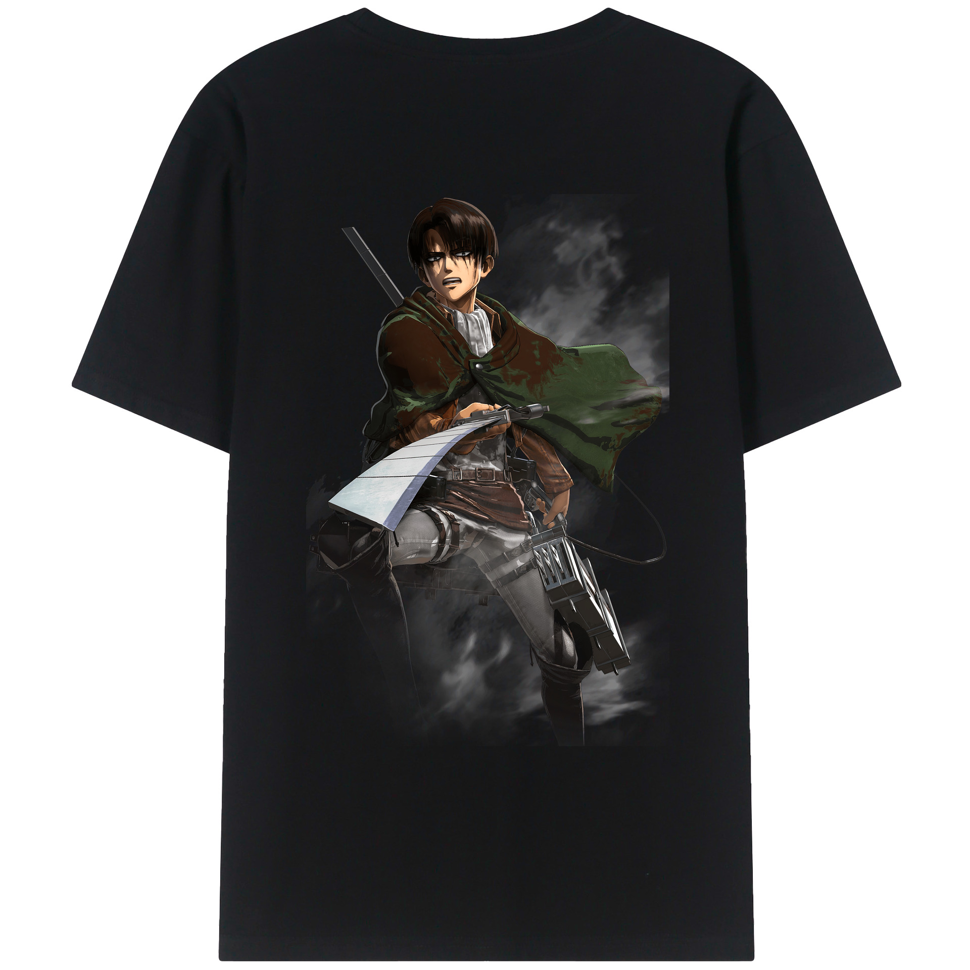 （画像用） 進撃の巨人 リヴァイ·アッカーマン Attack on Titan Levi Ackerman レディース半袖Tシャツ(バックプリント)