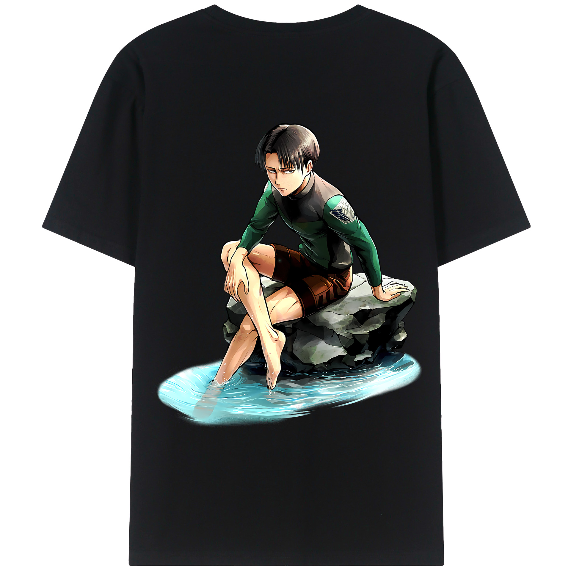 （画像用） 進撃の巨人 リヴァイ·アッカーマン Attack on Titan Levi Ackerman レディース半袖Tシャツ(バックプリント)