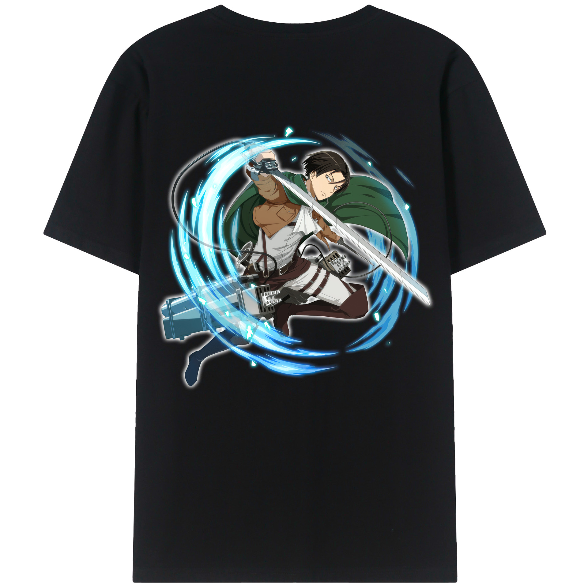 （画像用） 進撃の巨人 リヴァイ·アッカーマン Attack on Titan Levi Ackerman レディース半袖Tシャツ(バックプリント)