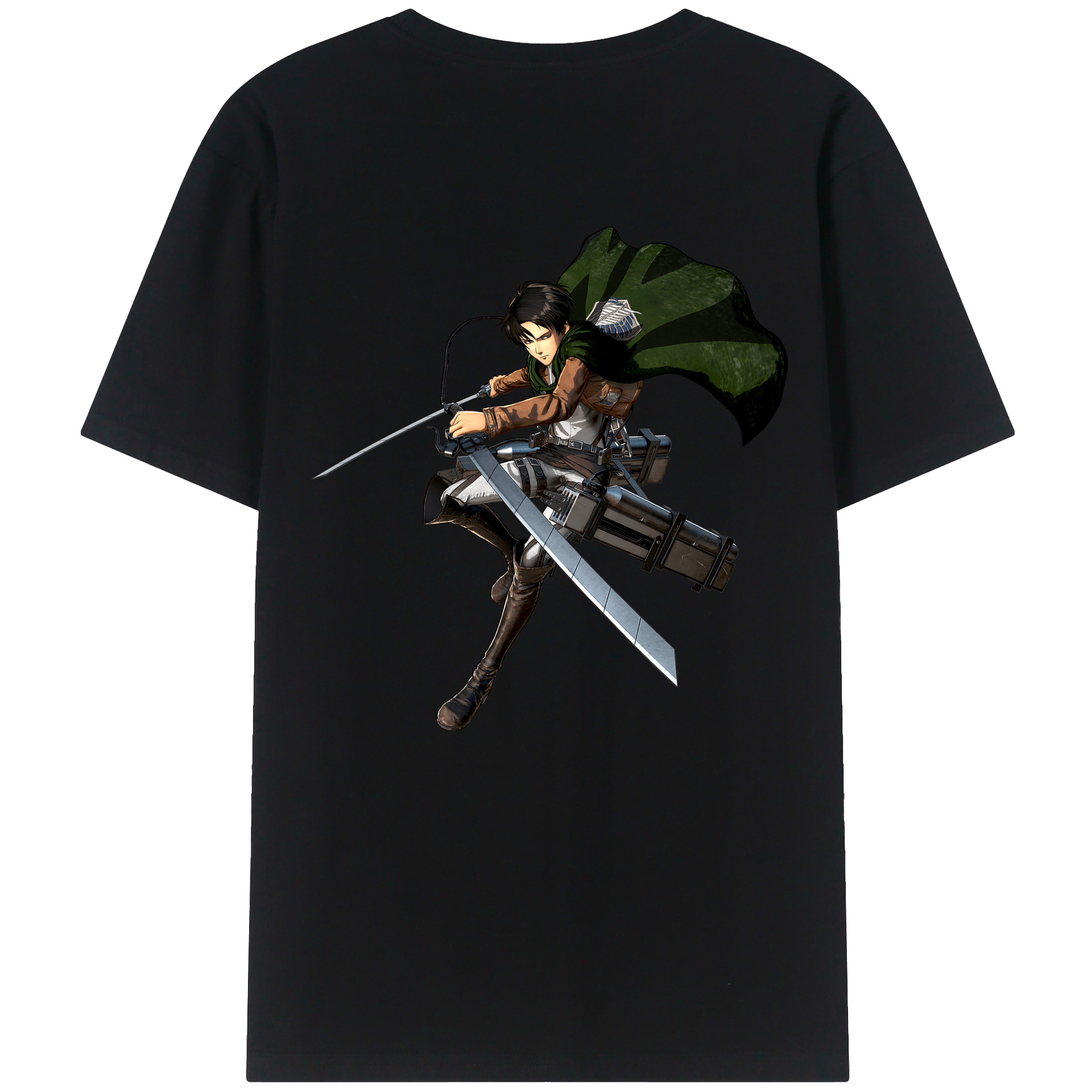（画像用） 進撃の巨人 リヴァイ·アッカーマン Attack on Titan Levi Ackerman レディース半袖Tシャツ(バックプリント)
