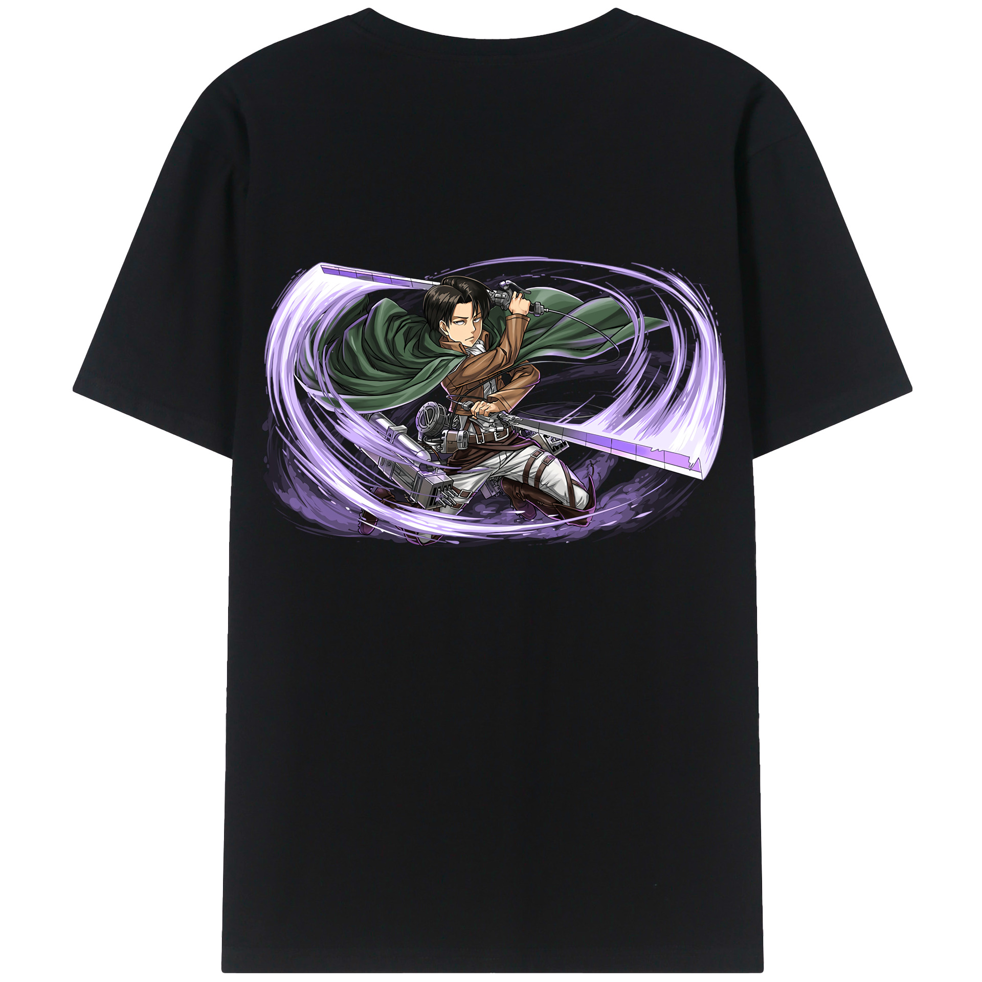 （画像用） 進撃の巨人 リヴァイ·アッカーマン Attack on Titan Levi Ackerman レディース半袖Tシャツ(バックプリント)