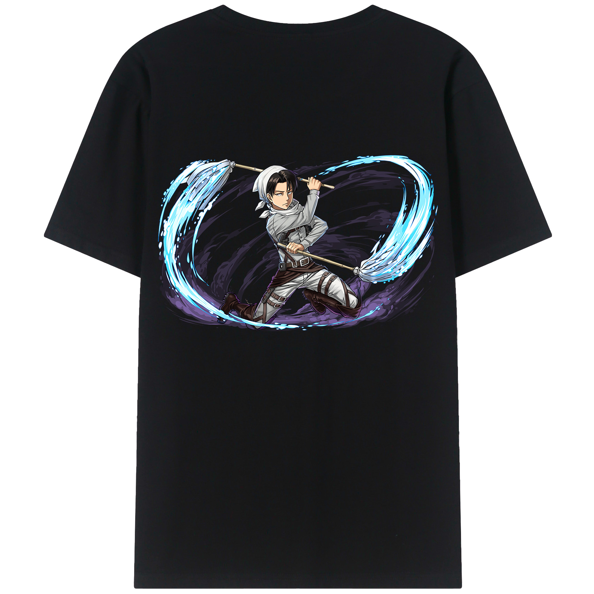 （画像用） 進撃の巨人 リヴァイ·アッカーマン Attack on Titan Levi Ackerman レディース半袖Tシャツ(バックプリント)