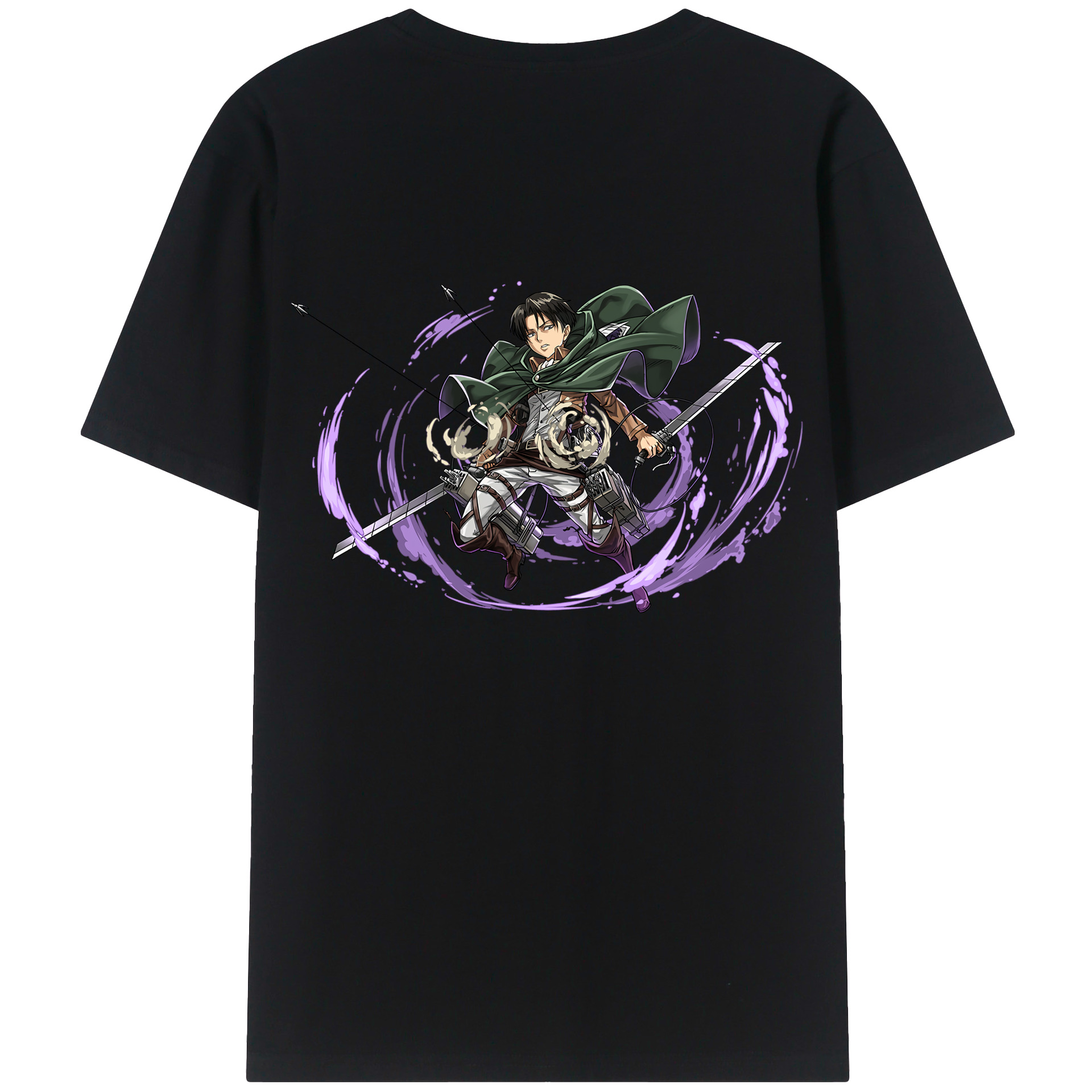 （画像用） 進撃の巨人 リヴァイ·アッカーマン Attack on Titan Levi Ackerman レディース半袖Tシャツ(バックプリント)