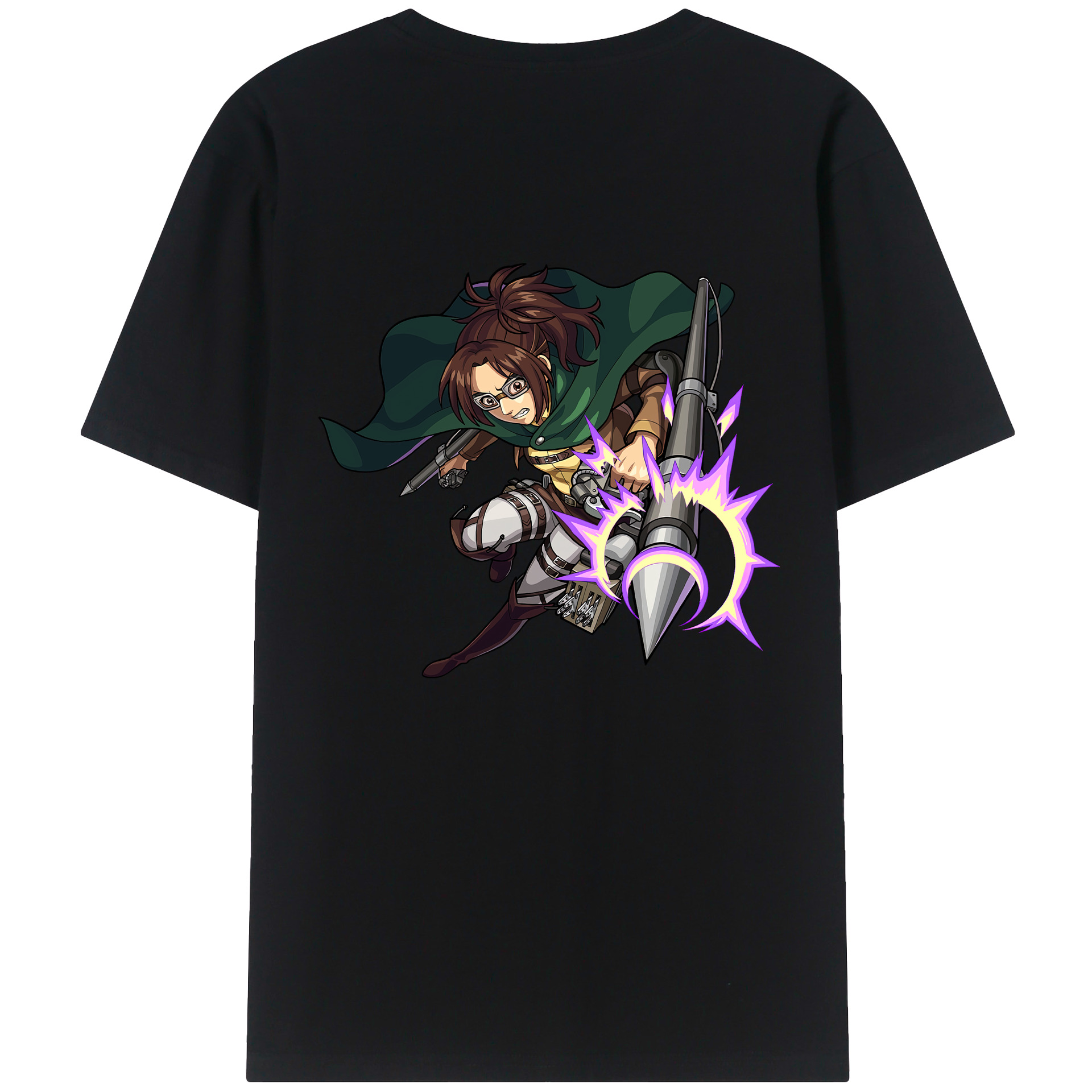 （画像用） 進撃の巨人 ハンジ·ゾエ Attack on Titan Hanji Zoe レディース半袖Tシャツ(バックプリント)