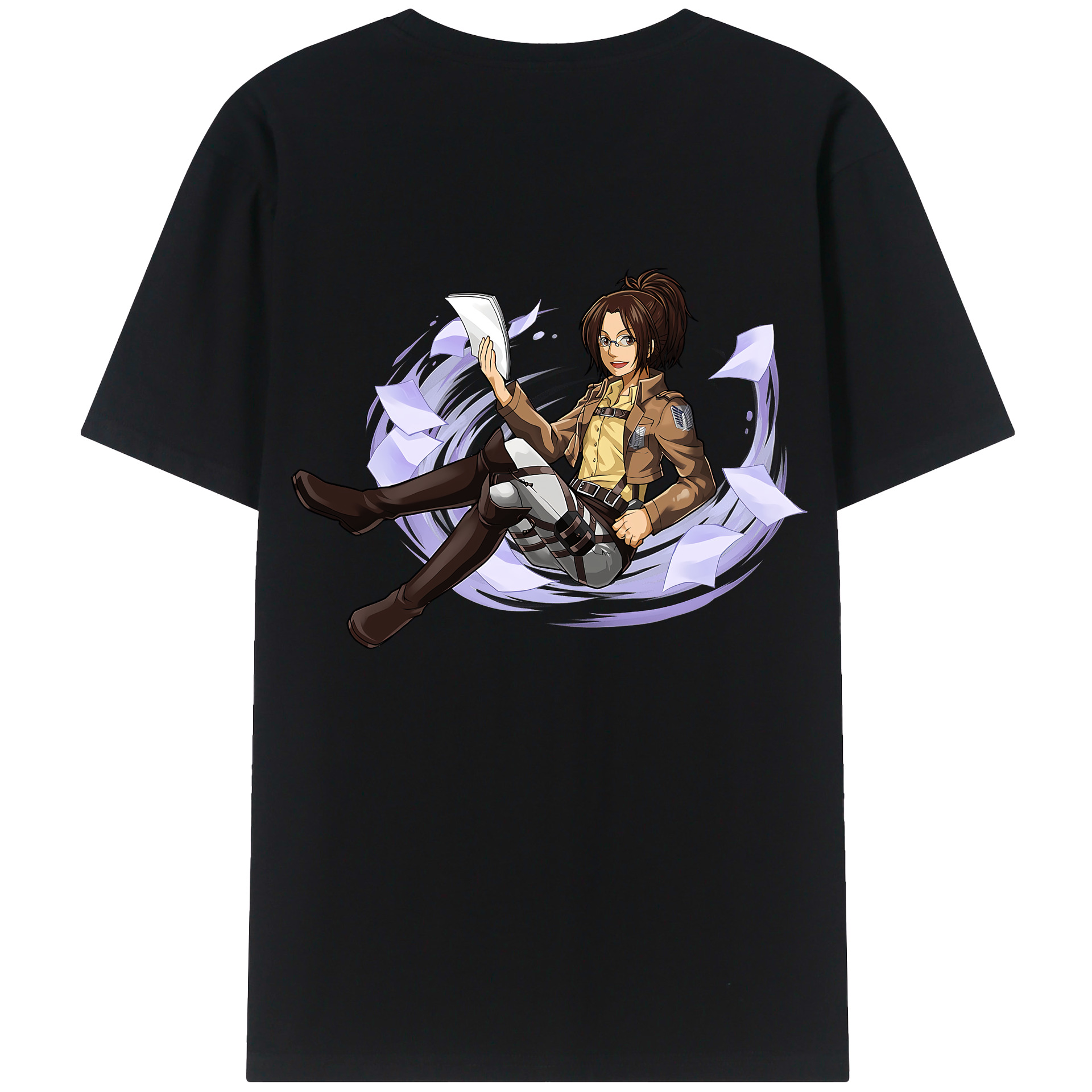 （画像用） 進撃の巨人 ハンジ·ゾエ Attack on Titan Hanji Zoe レディース半袖Tシャツ(バックプリント)