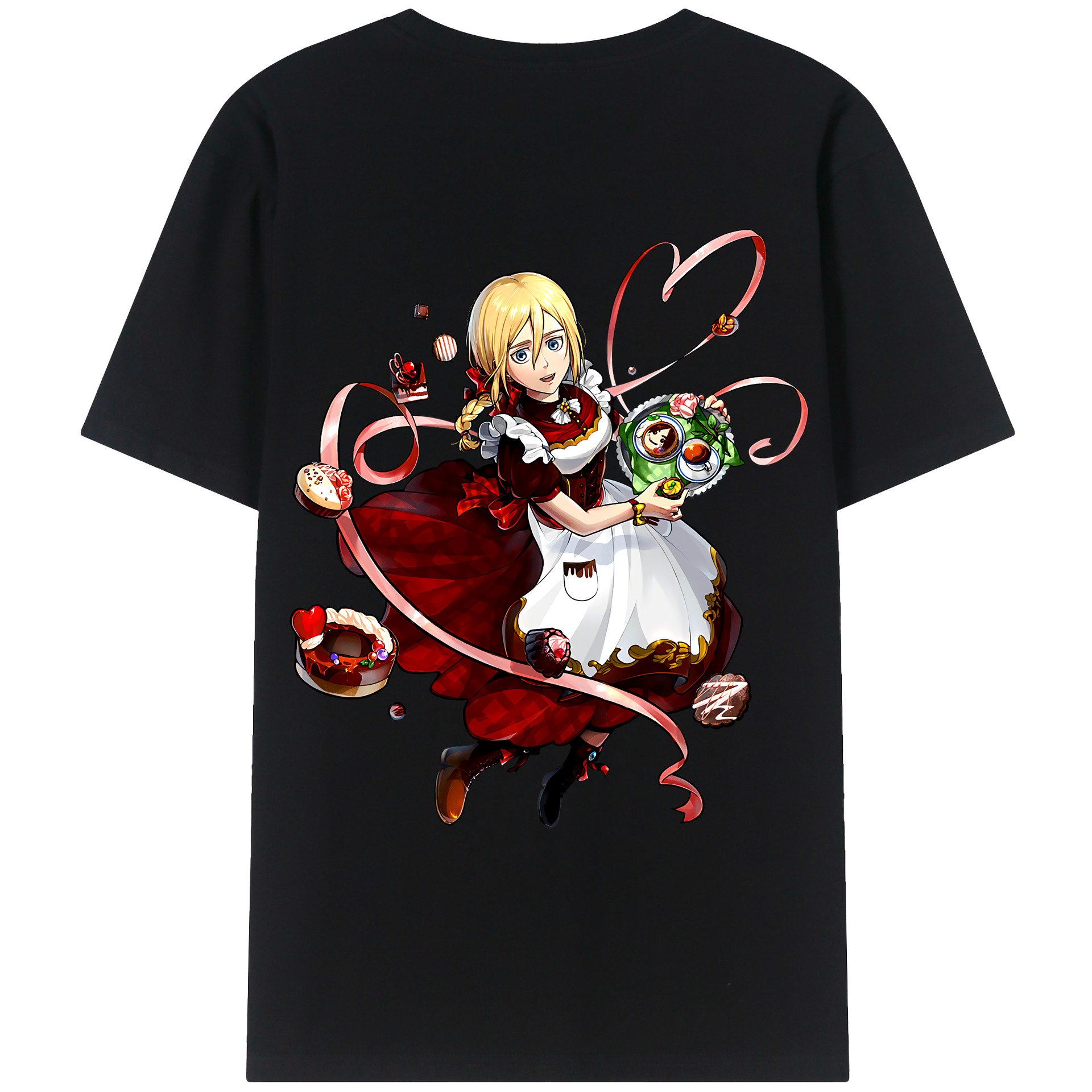 （画像用） 進撃の巨人 クリスタ·レンズ Attack on Titan Christa Lenz レディース半袖Tシャツ(バックプリント)