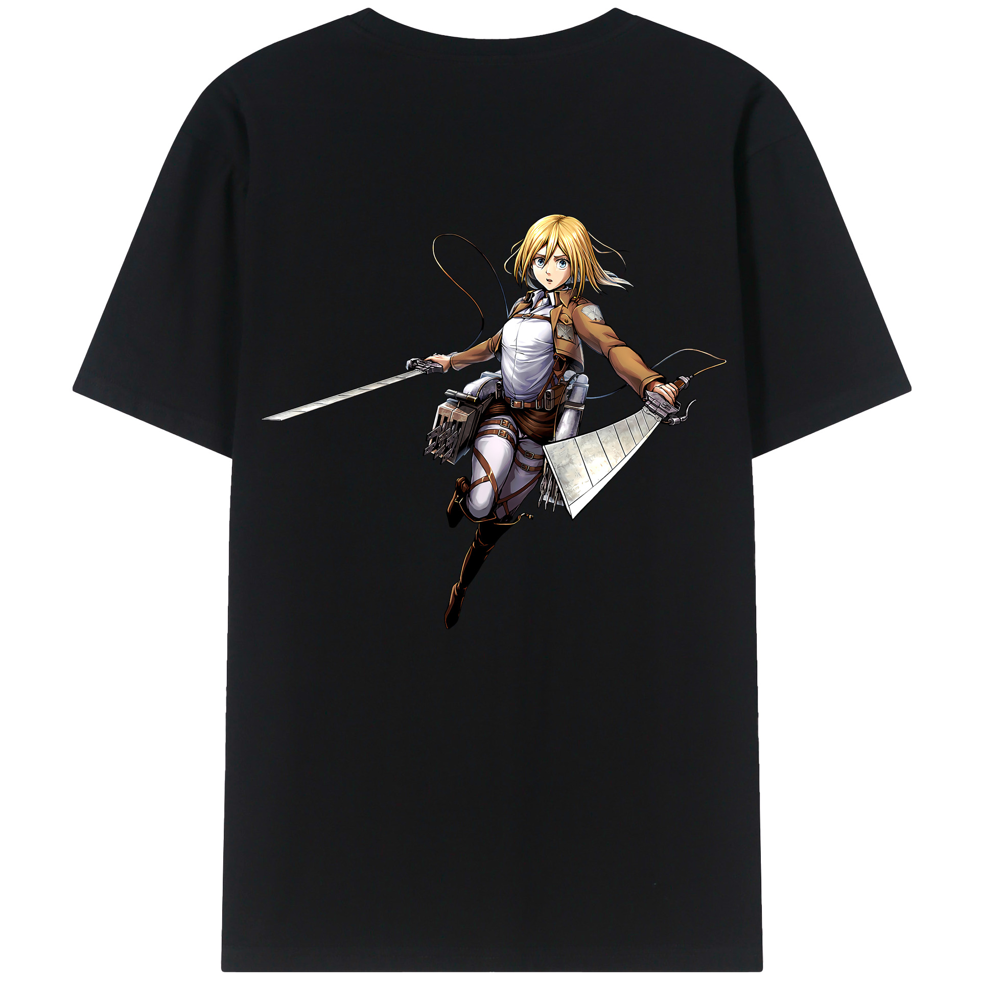 （画像用） 進撃の巨人 クリスタ·レンズ Attack on Titan Christa Lenz レディース半袖Tシャツ(バックプリント)