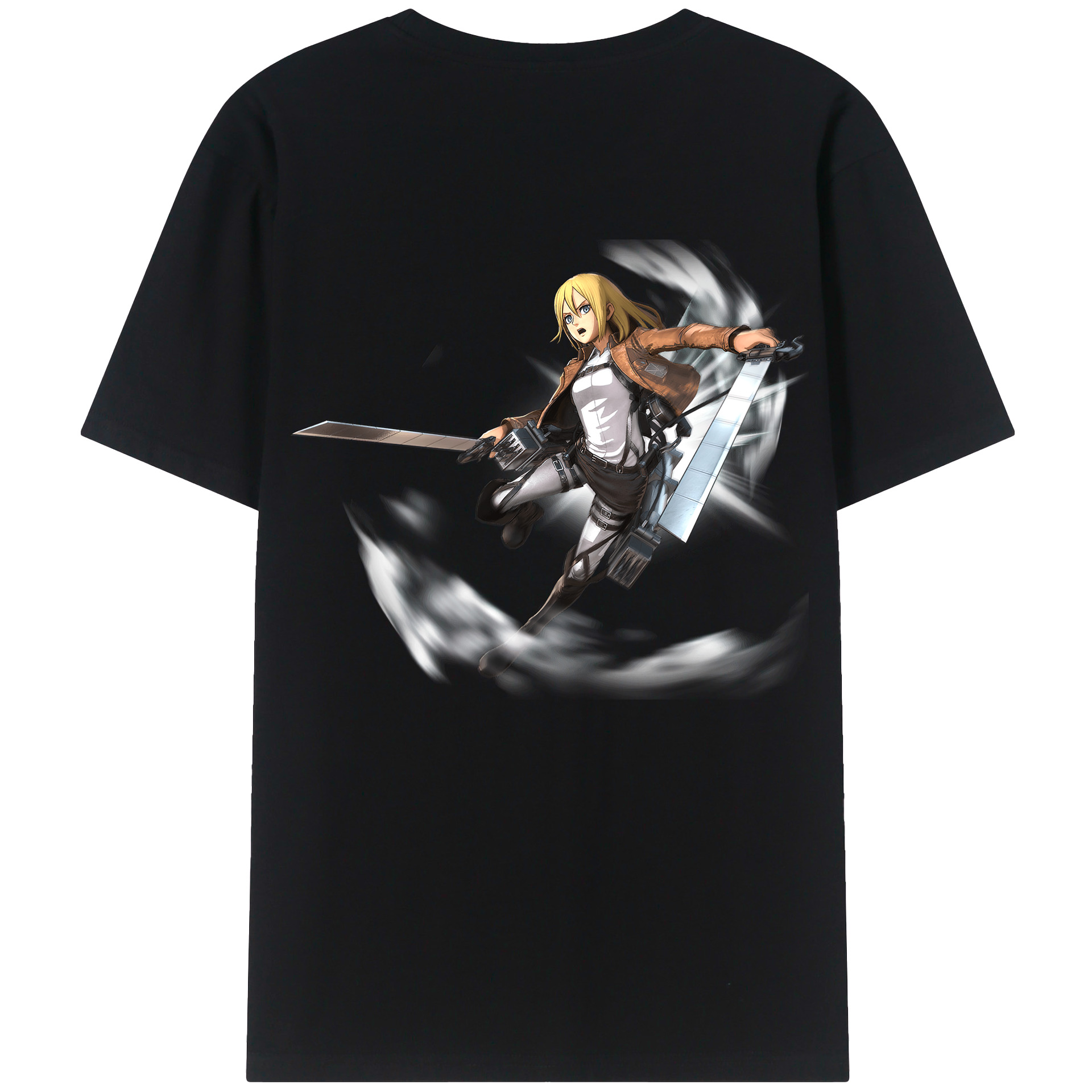 （画像用） 進撃の巨人 クリスタ·レンズ Attack on Titan Christa Lenz レディース半袖Tシャツ(バックプリント)
