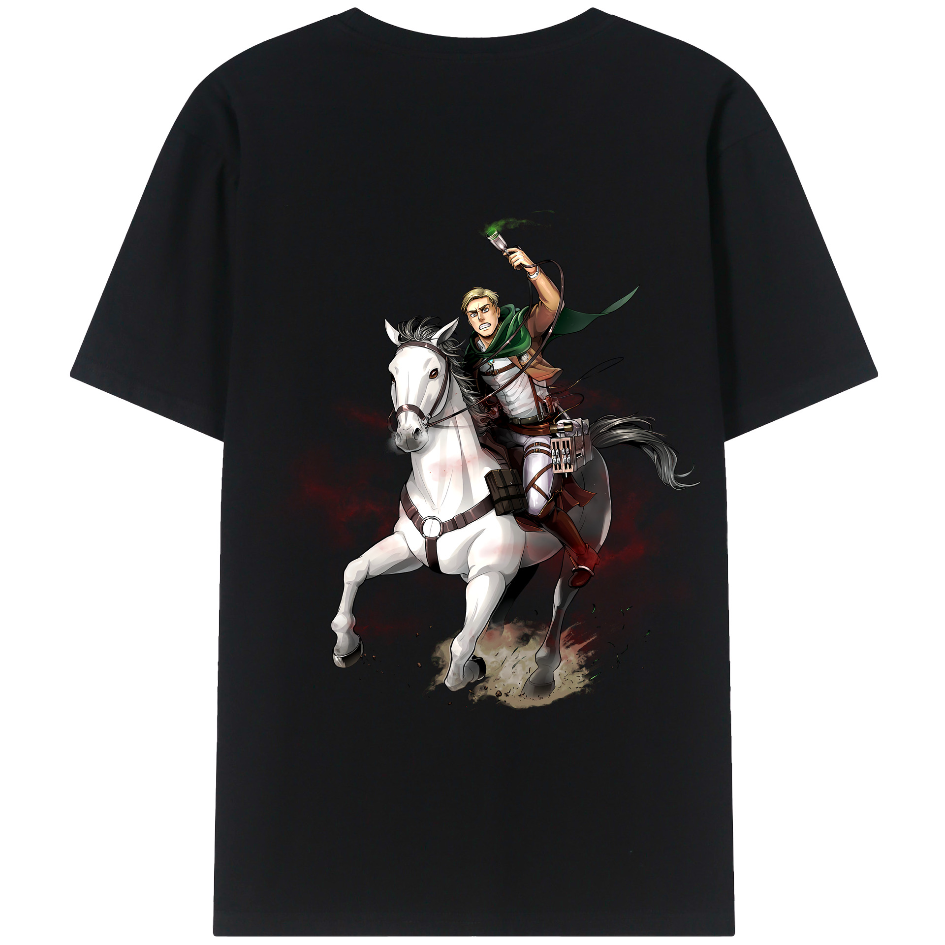 （画像用） 進撃の巨人 エルヴィン・スミス Attack on Titan Erwin Smith レディース半袖Tシャツ(バックプリント)