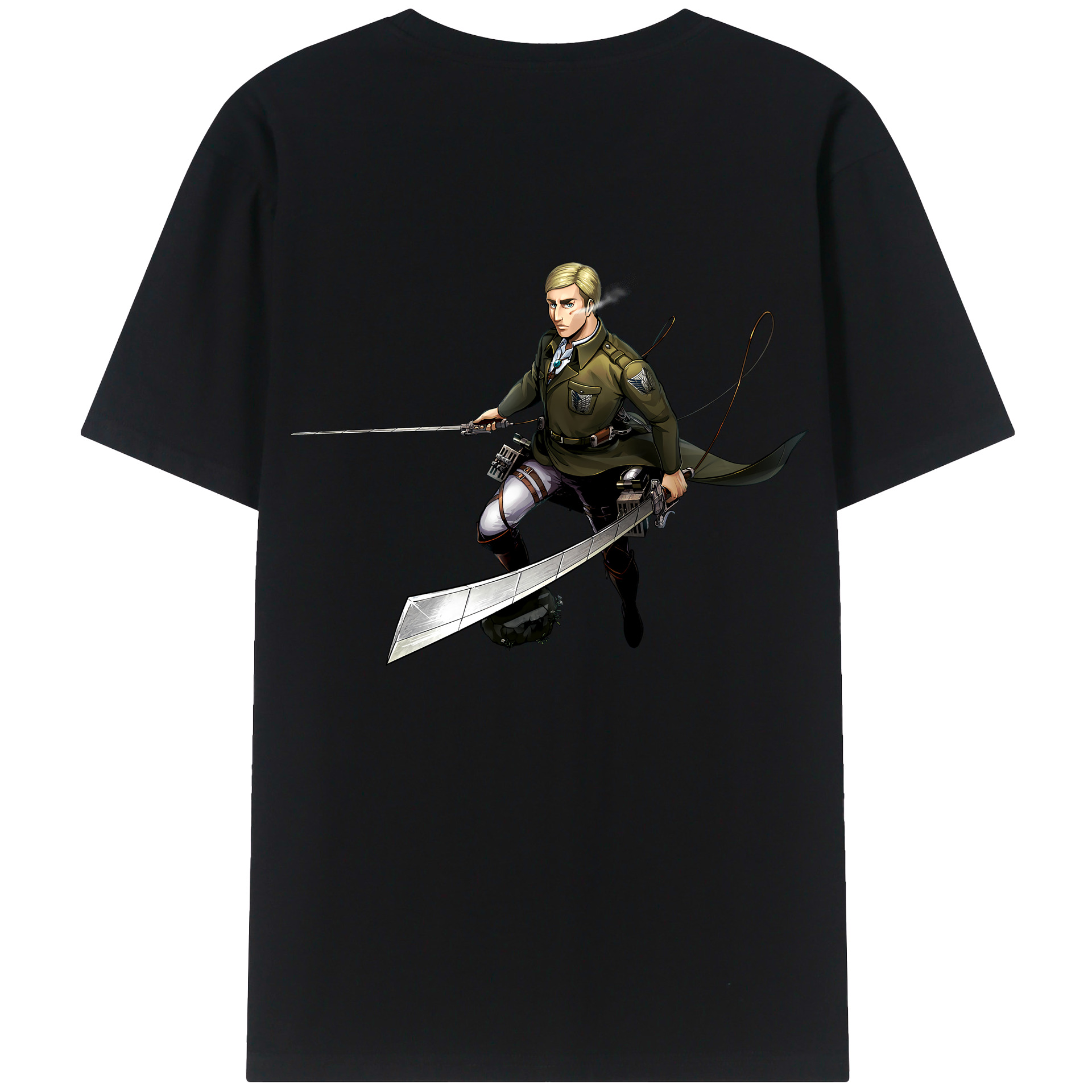 （画像用） 進撃の巨人 エルヴィン・スミス Attack on Titan Erwin Smith レディース半袖Tシャツ(バックプリント)