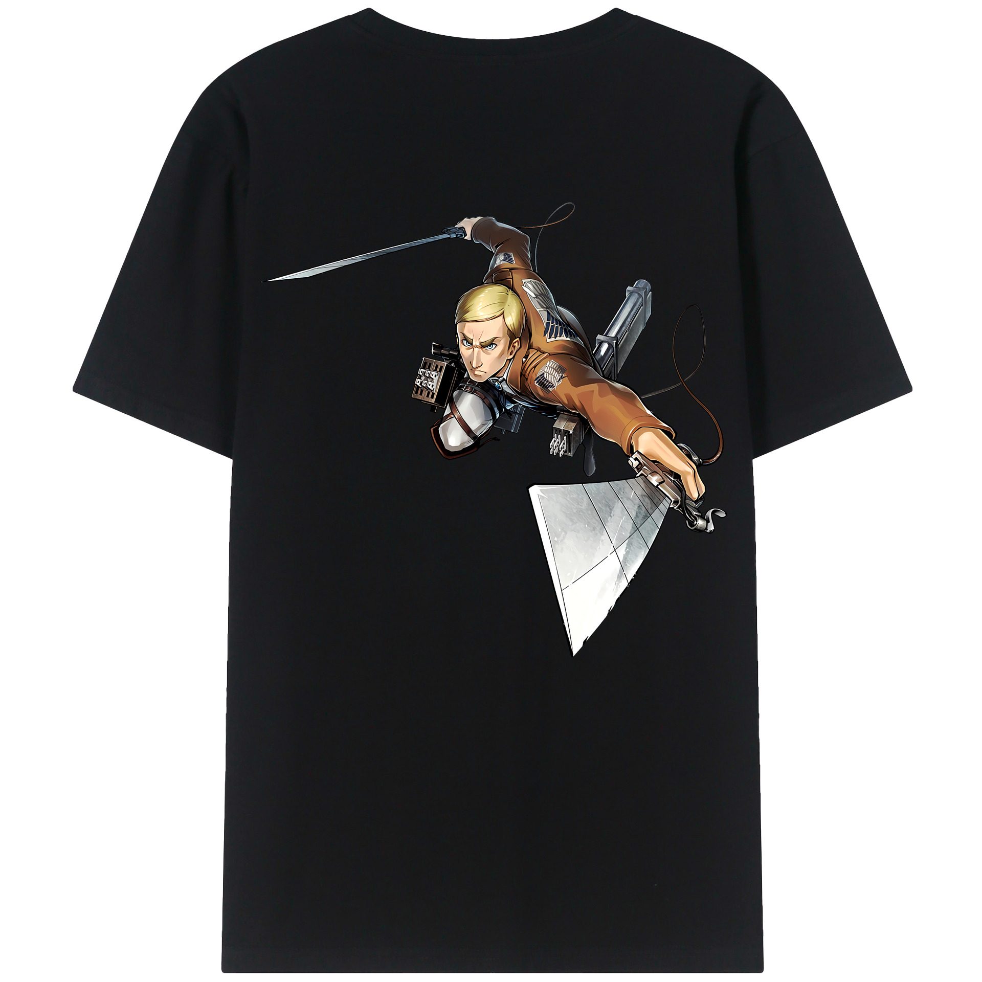（画像用） 進撃の巨人 エルヴィン・スミス Attack on Titan Erwin Smith レディース半袖Tシャツ(バックプリント)