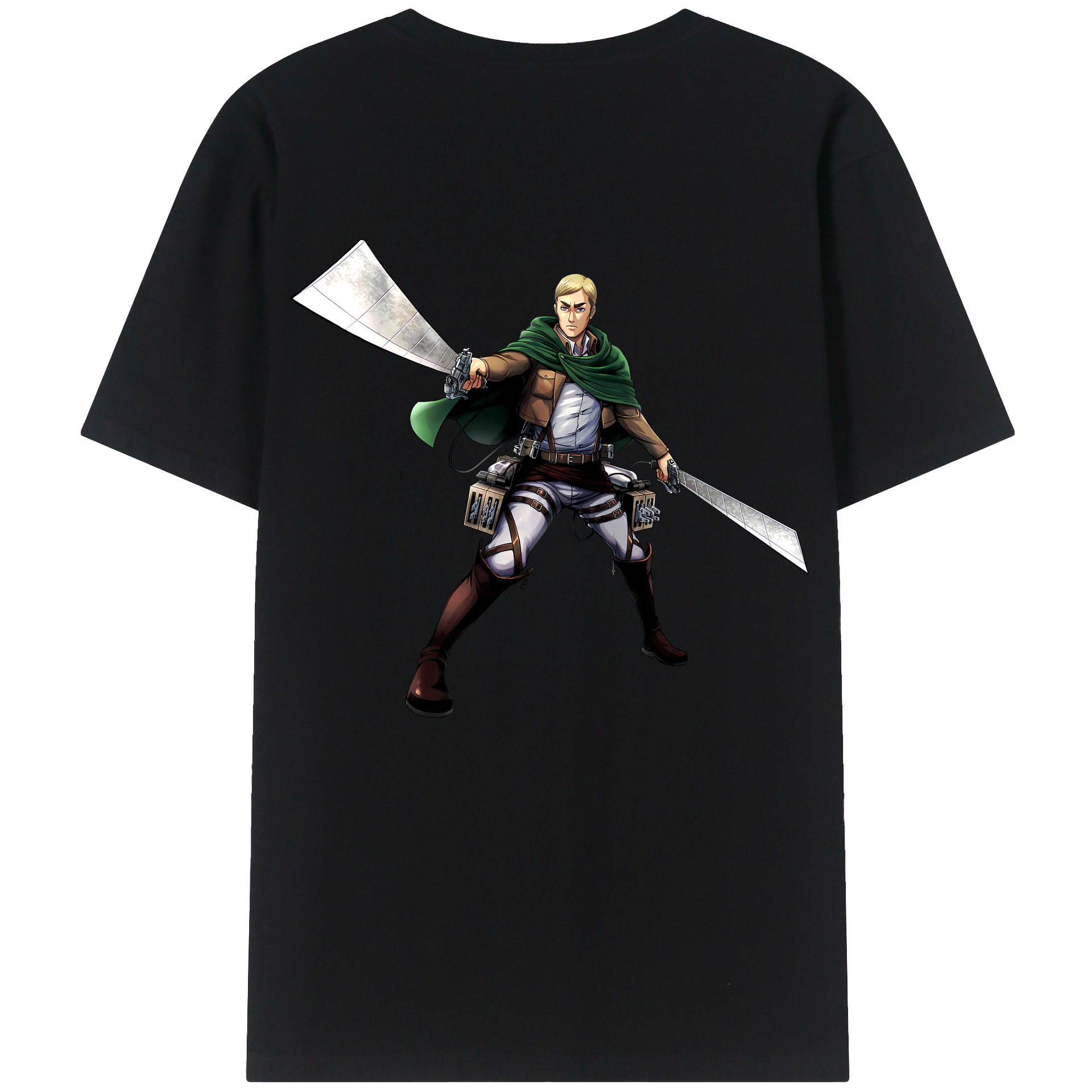 （画像用） 進撃の巨人 エルヴィン・スミス Attack on Titan Erwin Smith レディース半袖Tシャツ(バックプリント)